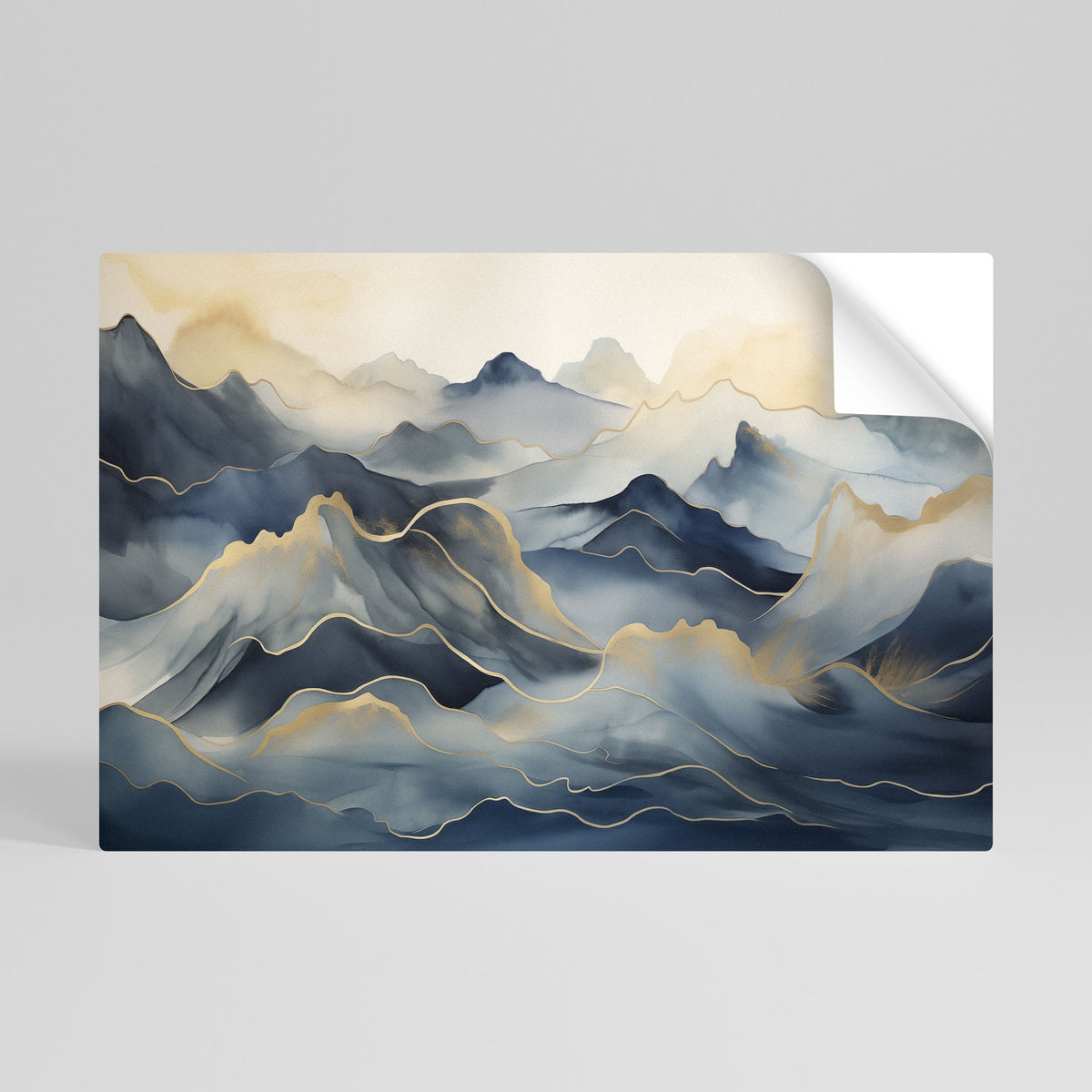 GOLDEN MOUNTAIN FOG Póster adhesivo horizontal