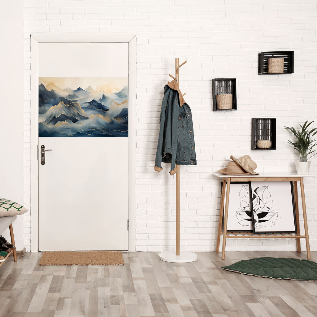 Póster horizontal autoadhesivo GOLDEN MOUNTAIN FOG