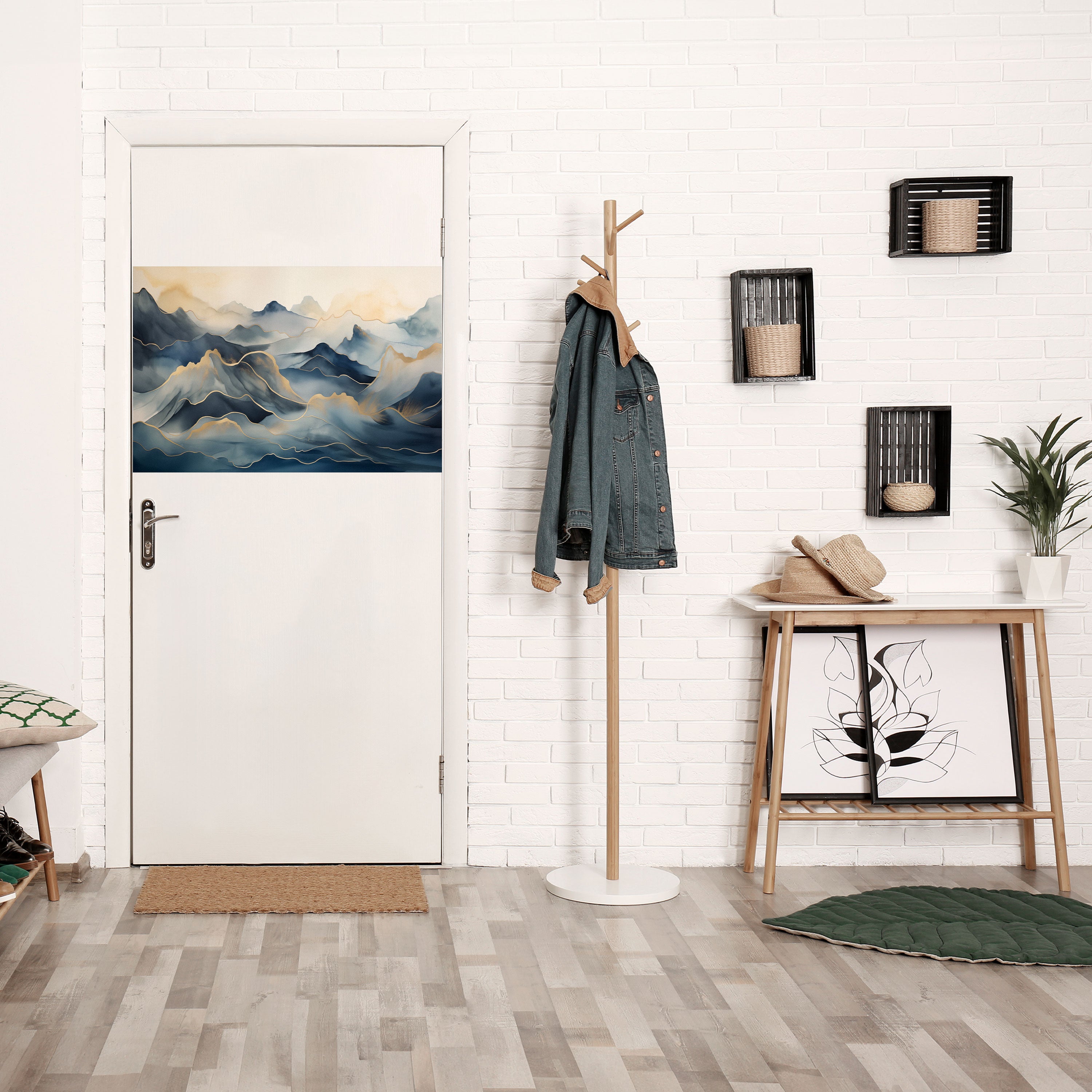 Póster horizontal autoadhesivo GOLDEN MOUNTAIN FOG