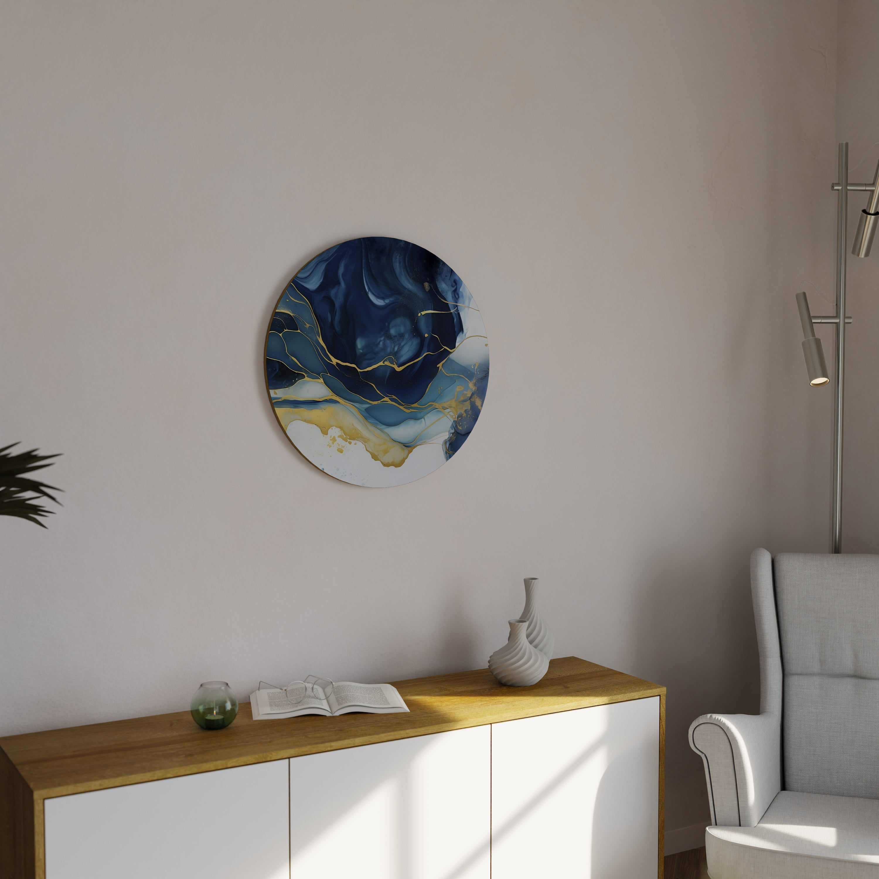 Arte de pared redondo AZURE ALPENGLOW