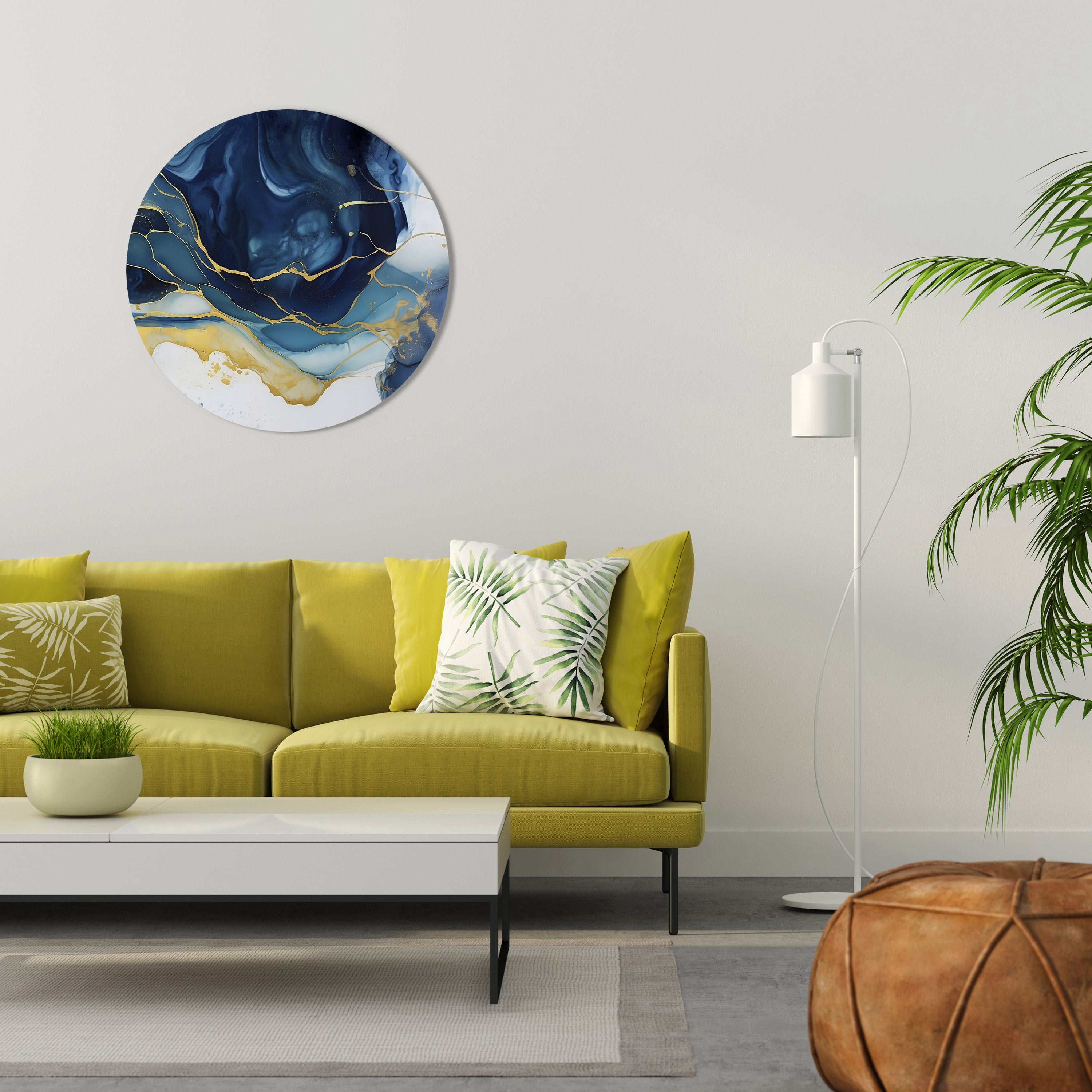 Arte de pared redondo AZURE ALPENGLOW
