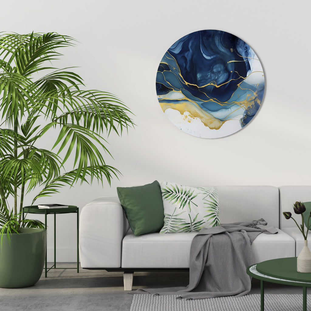 Arte de pared redondo AZURE ALPENGLOW