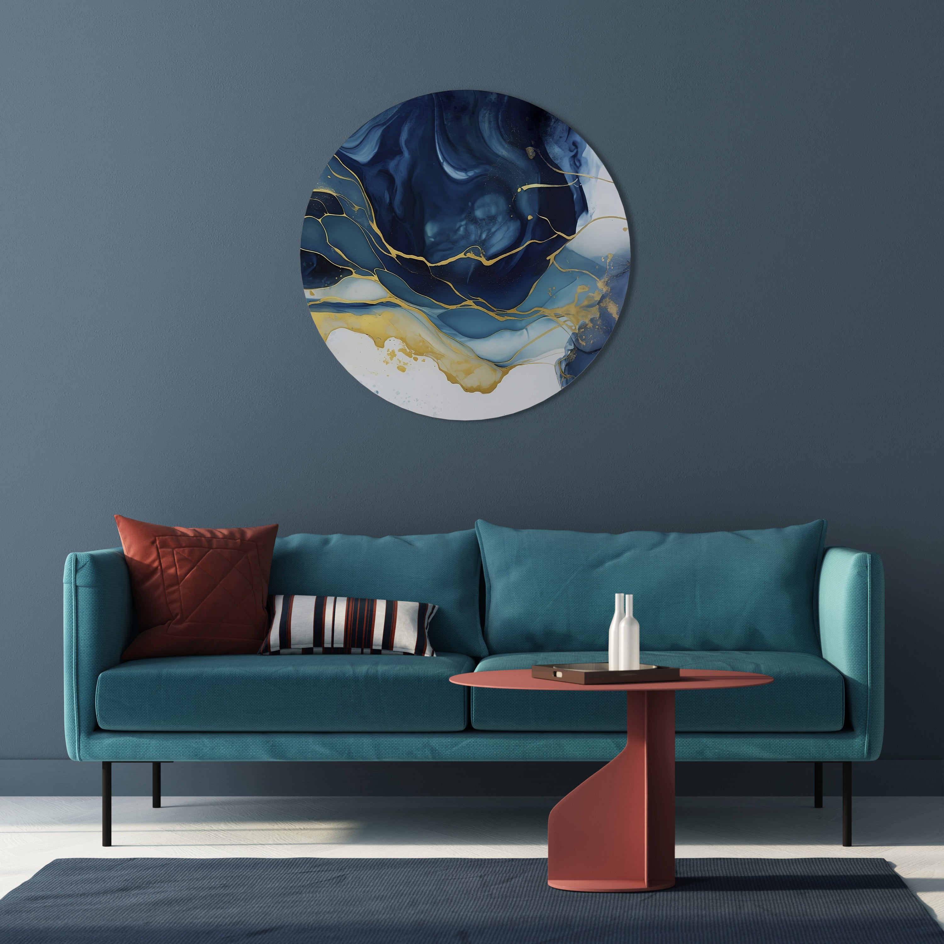 Arte de pared redondo AZURE ALPENGLOW