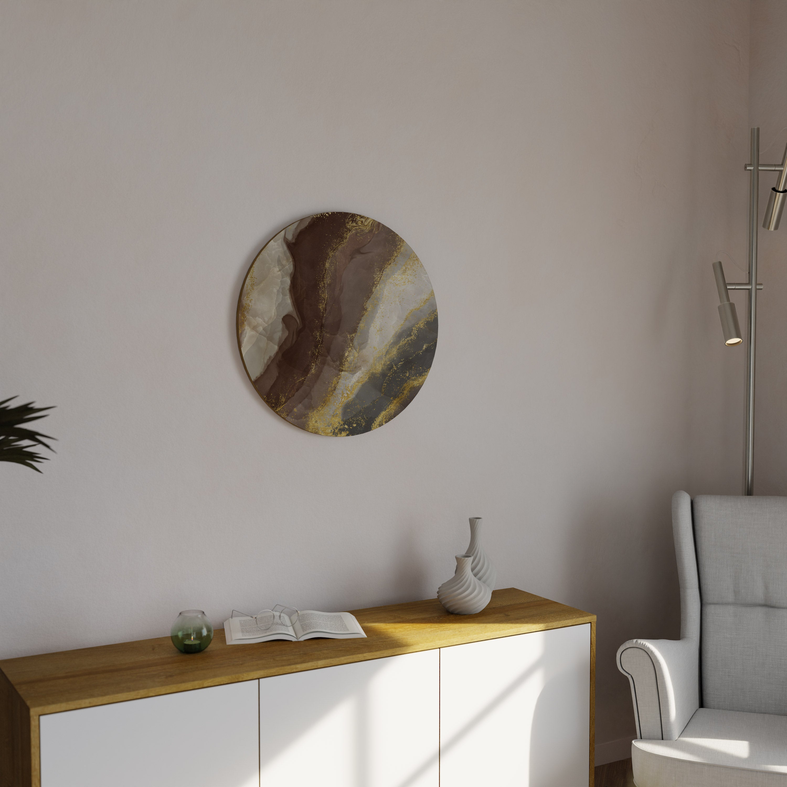 Arte de pared redondo ELEGANCIA MARMOLEADA