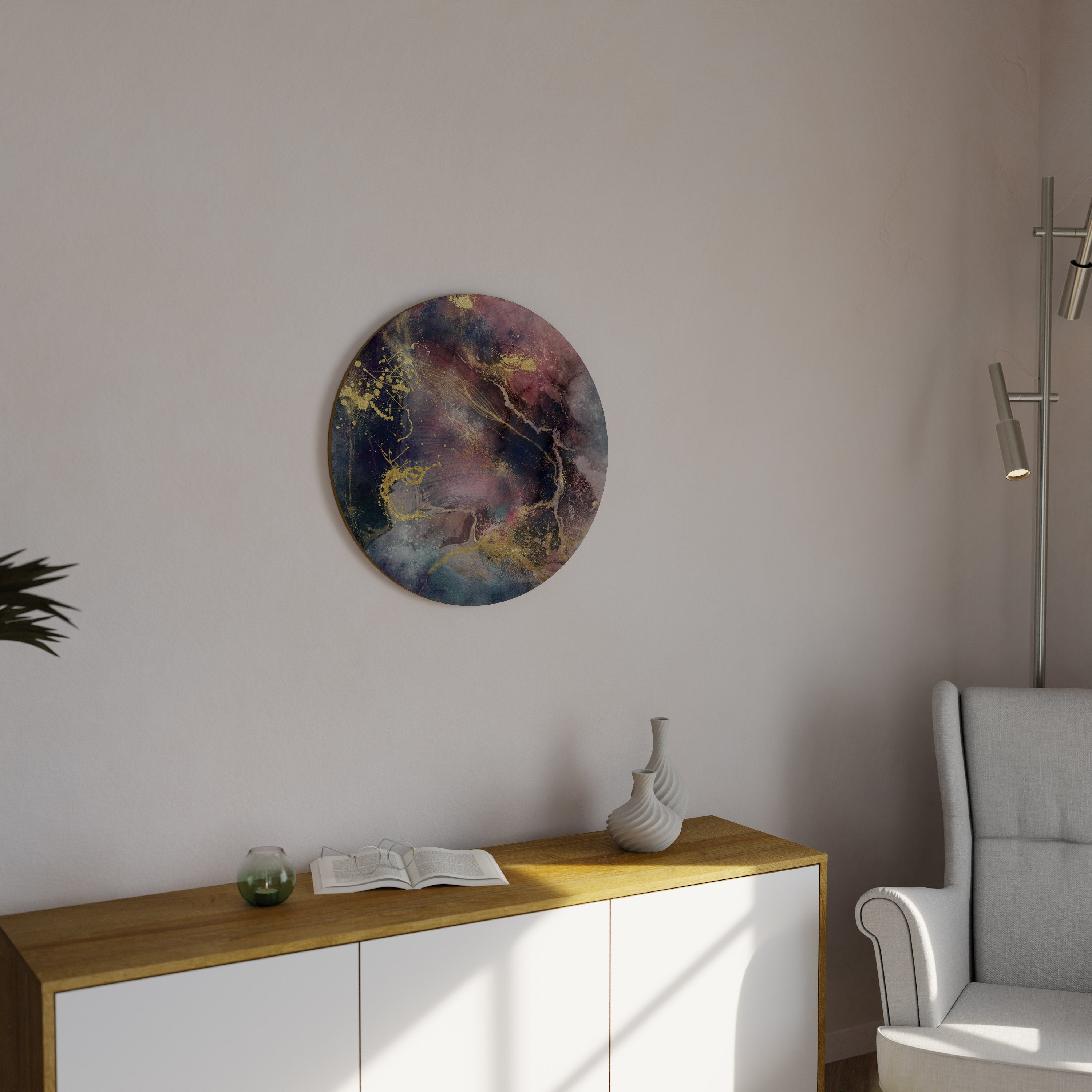 Arte de pared redondo GALAXY GOLDEN DUST