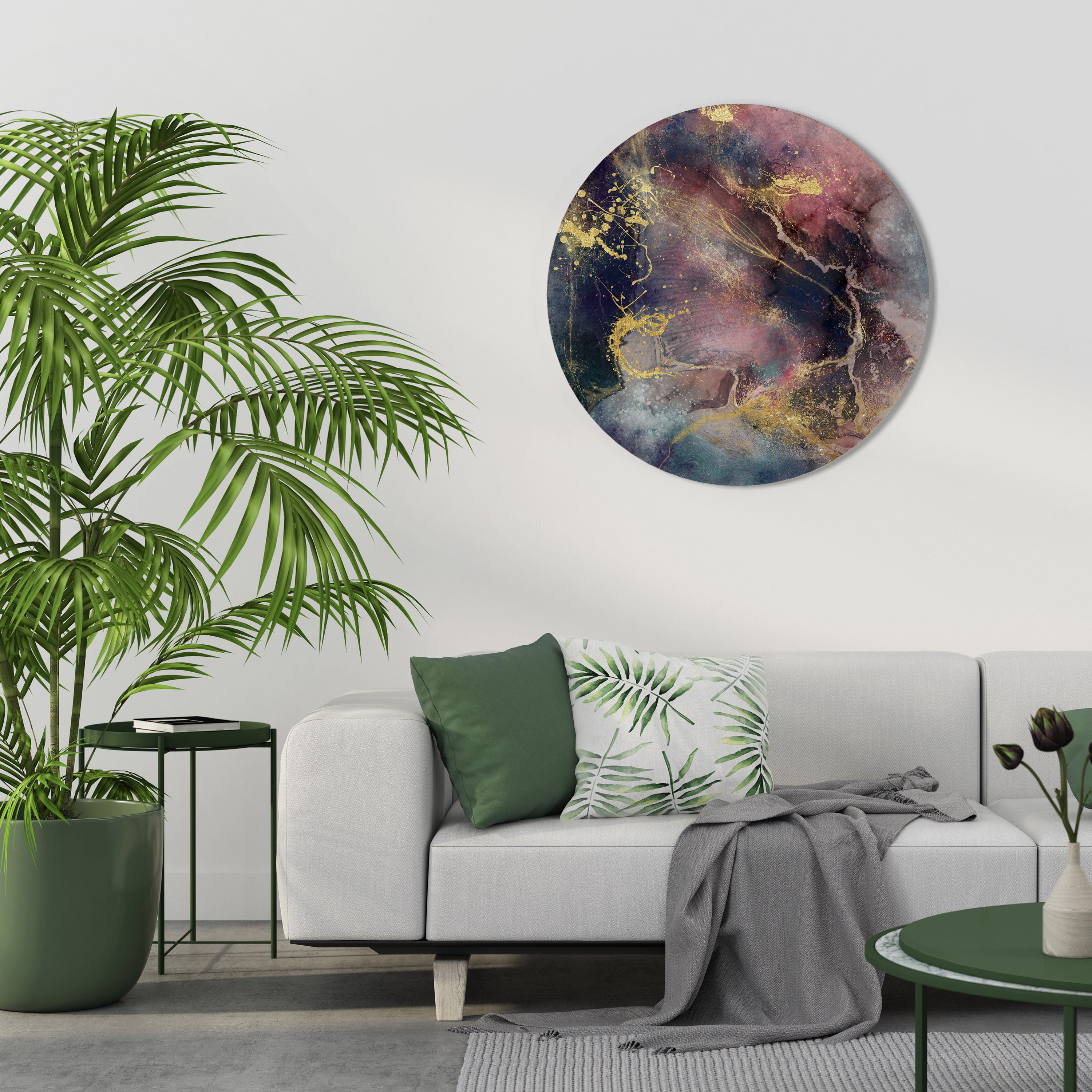 Arte de pared redondo GALAXY GOLDEN DUST