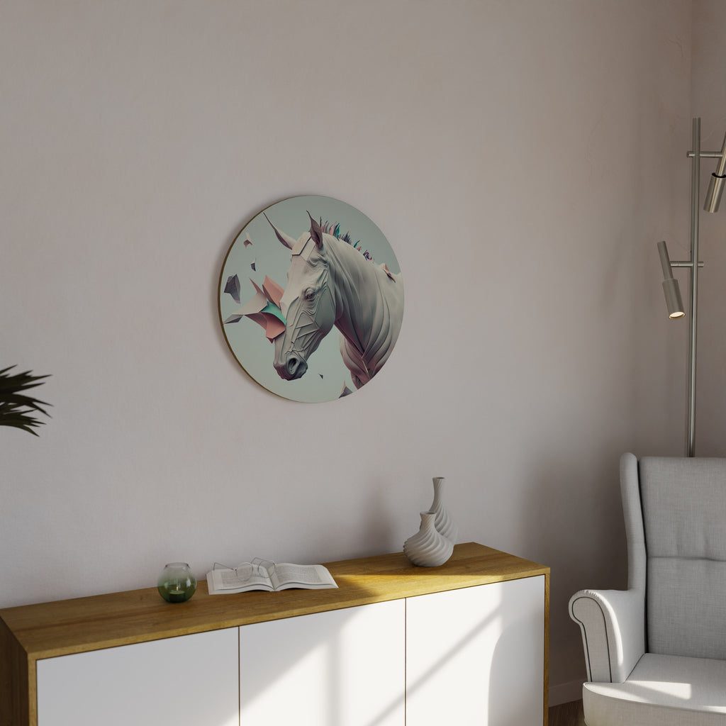 Arte de pared redondo CABALLO FUTURISTA