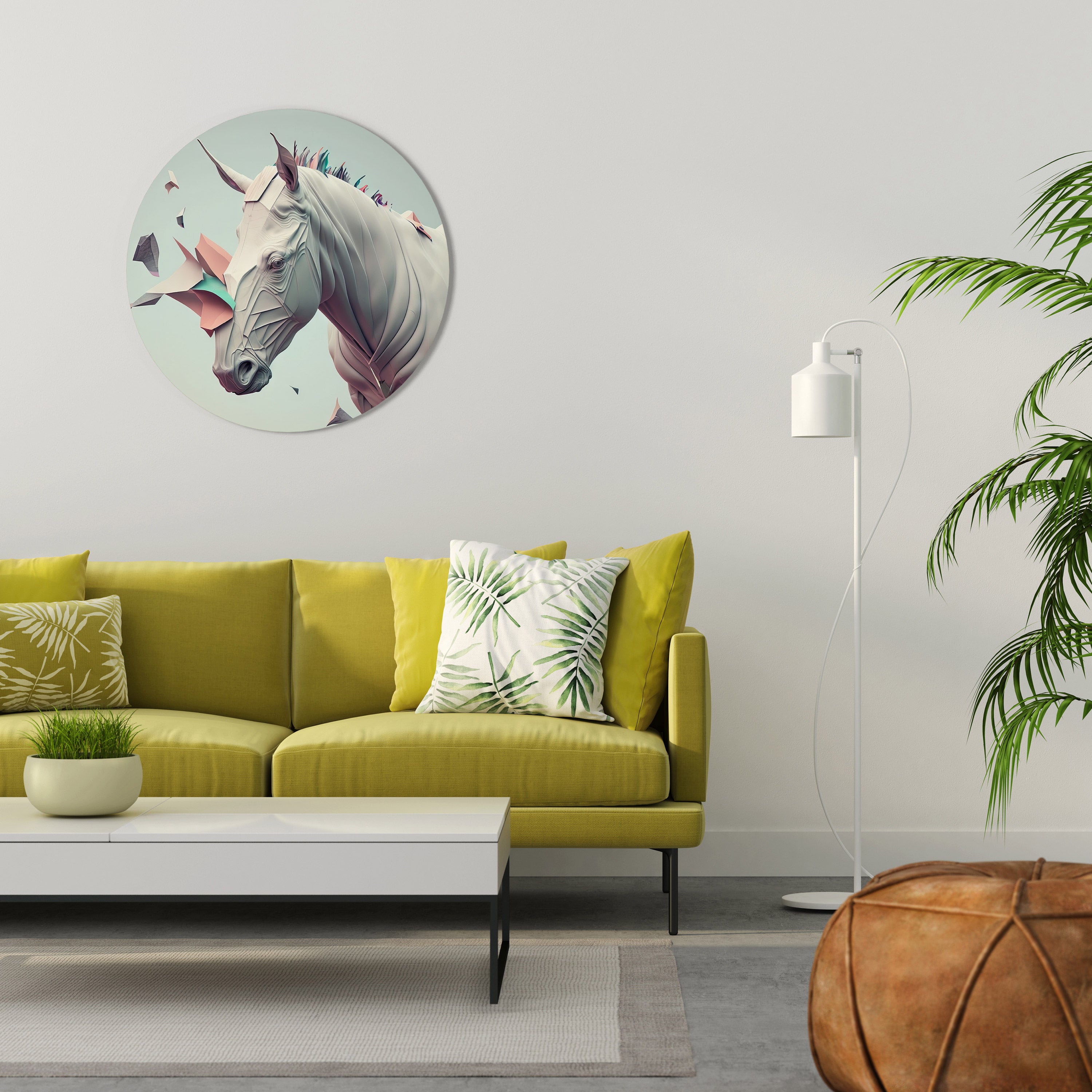 Arte de pared redondo CABALLO FUTURISTA