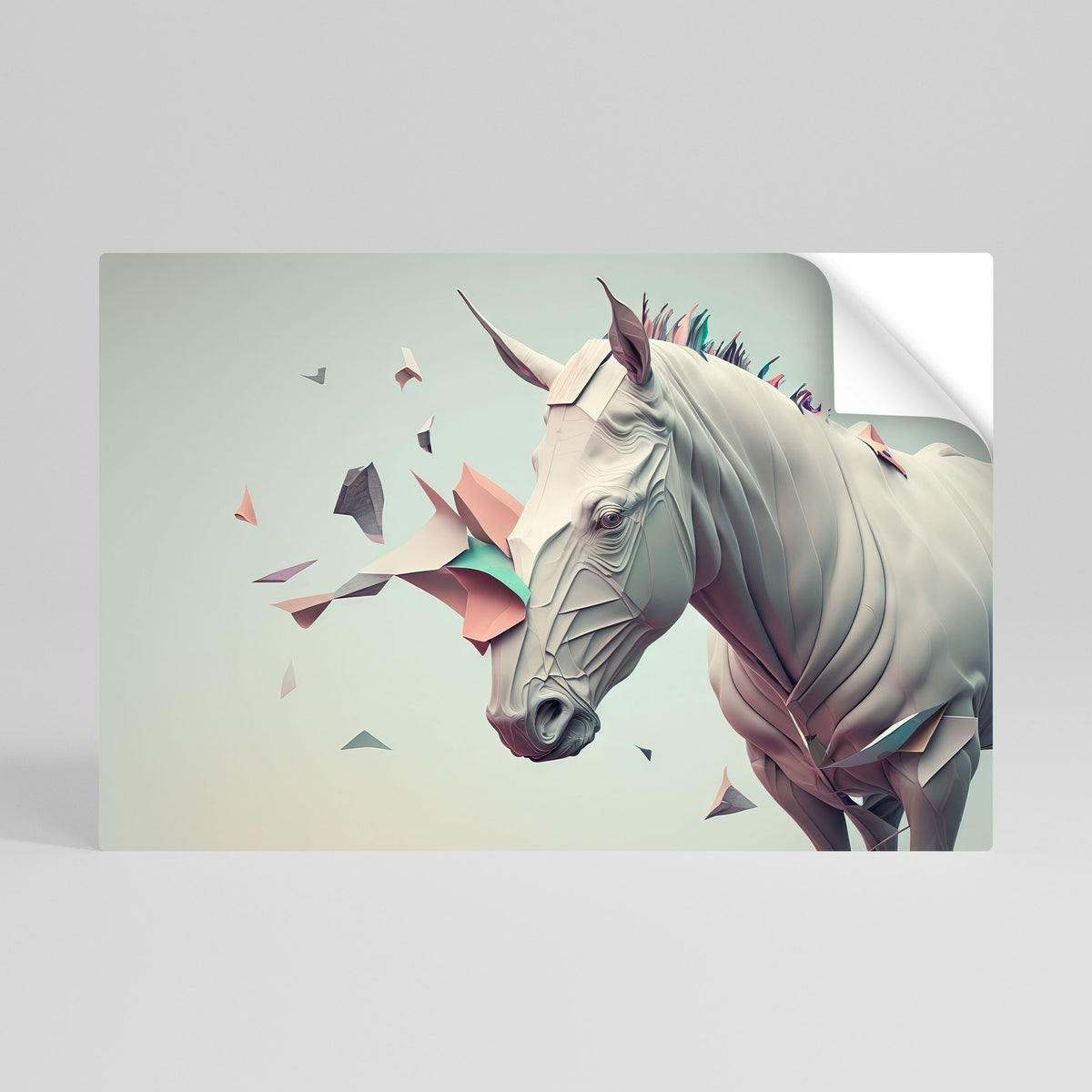 FUTURISTIC HORSE Póster adhesivo horizontal