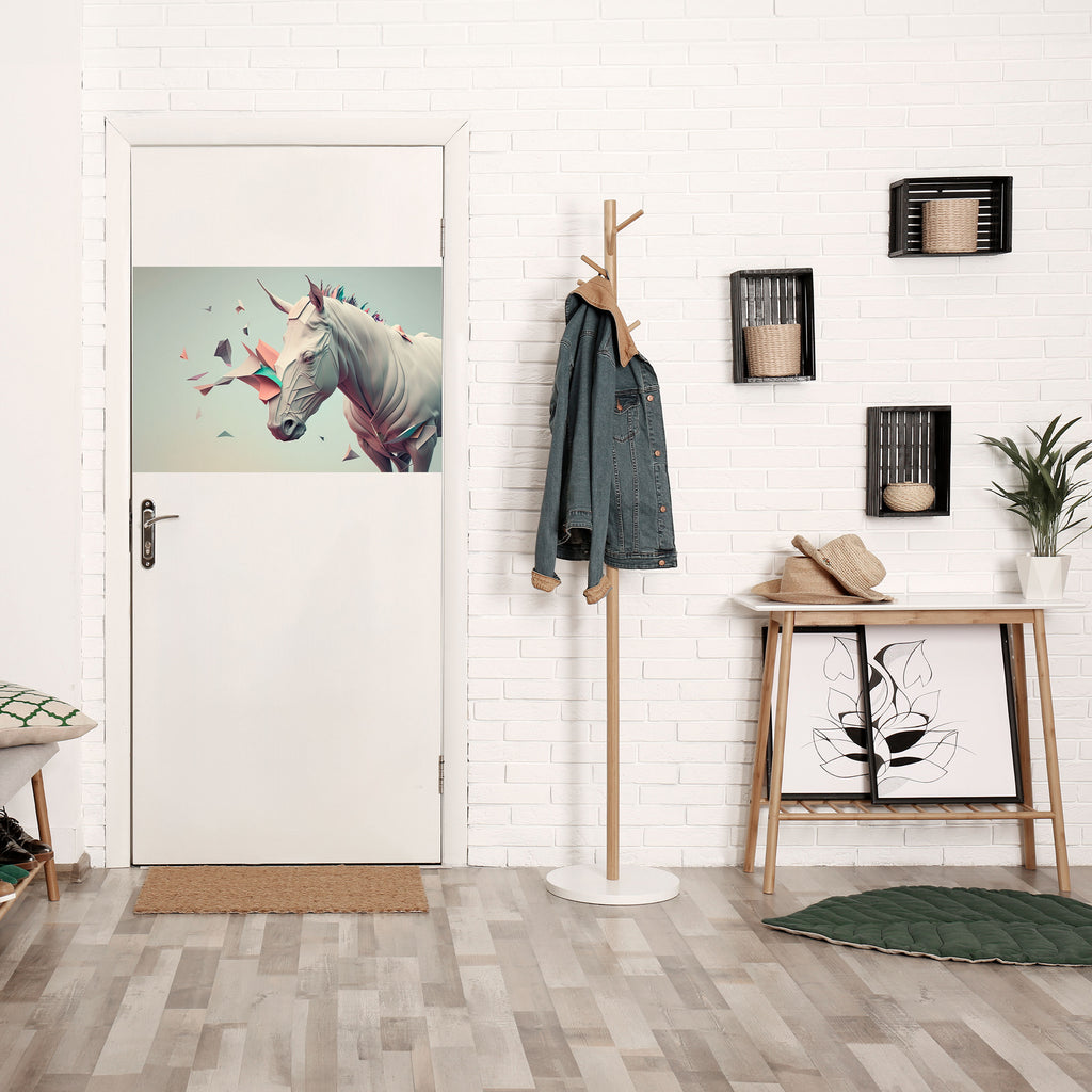 Póster horizontal autoadhesivo de CABALLO FUTURISTA