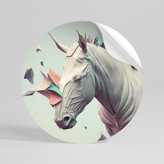 FUTURISTIC HORSE Vinilo adhesivo redondo