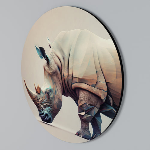 FUTURISTIC RHINO Arte de pared redondo