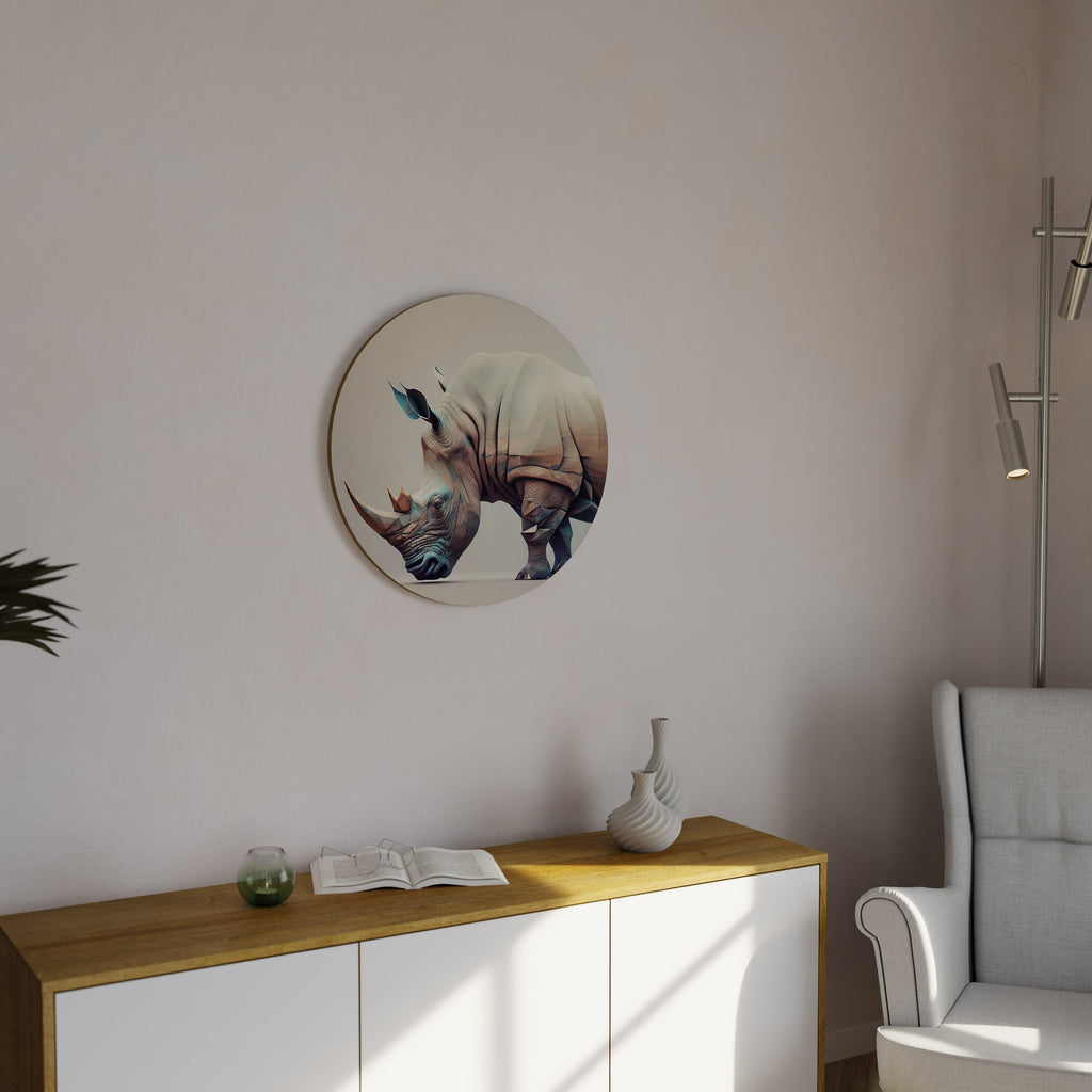 Arte de pared redondo RINOCERONTE FUTURISTA