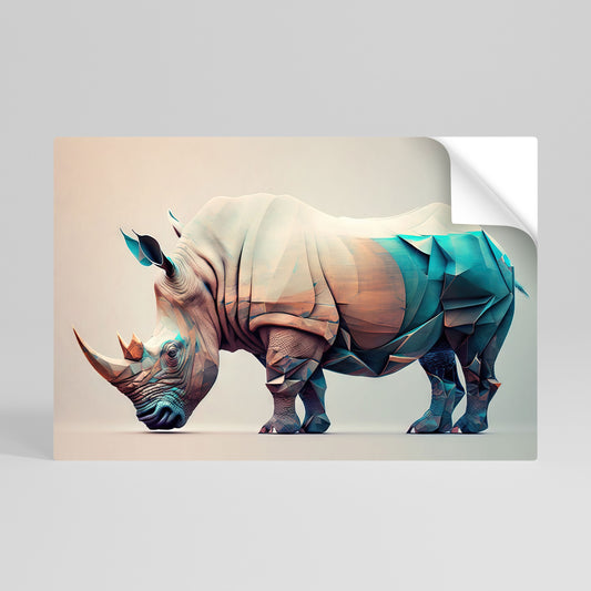 FUTURISTIC RHINO Póster adhesivo horizontal