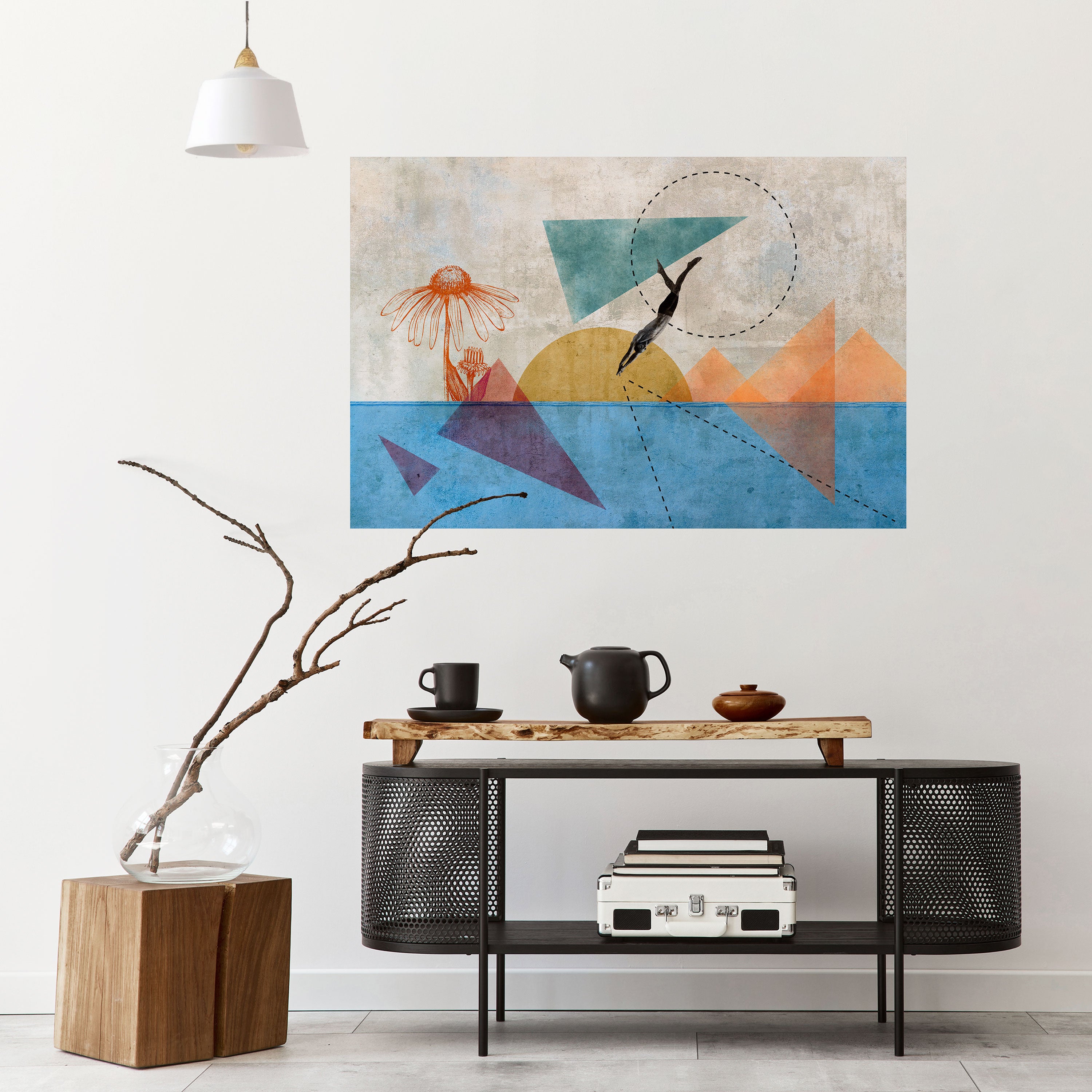 SALTA POR LAS FORMAS Póster horizontal despegable y adhesivo