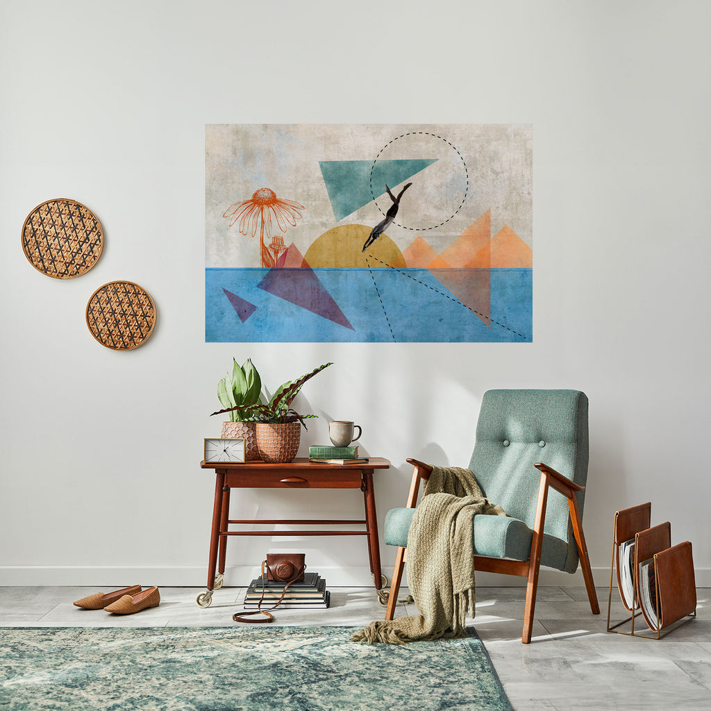 SALTA POR LAS FORMAS Póster horizontal despegable y adhesivo