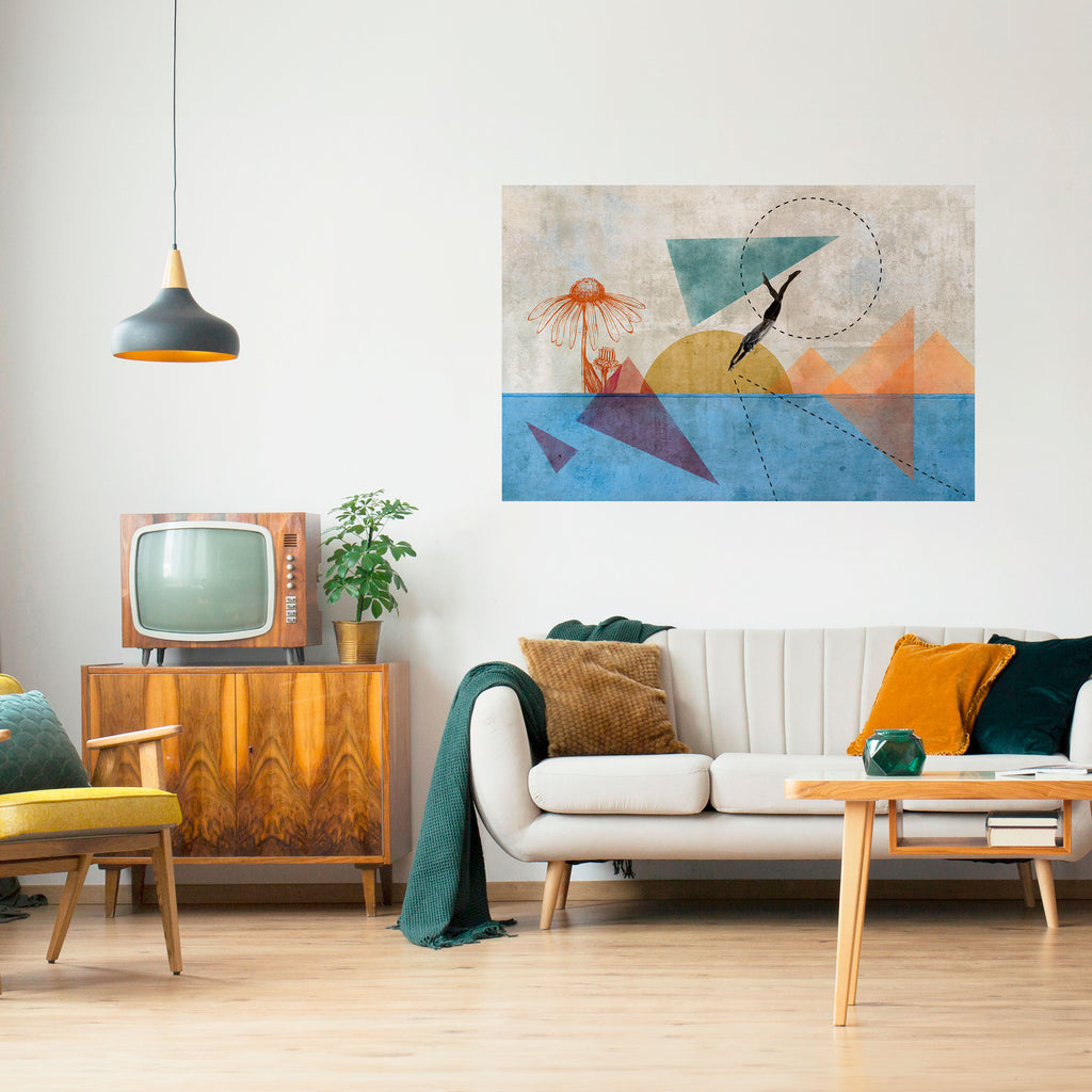 SALTA POR LAS FORMAS Póster horizontal despegable y adhesivo