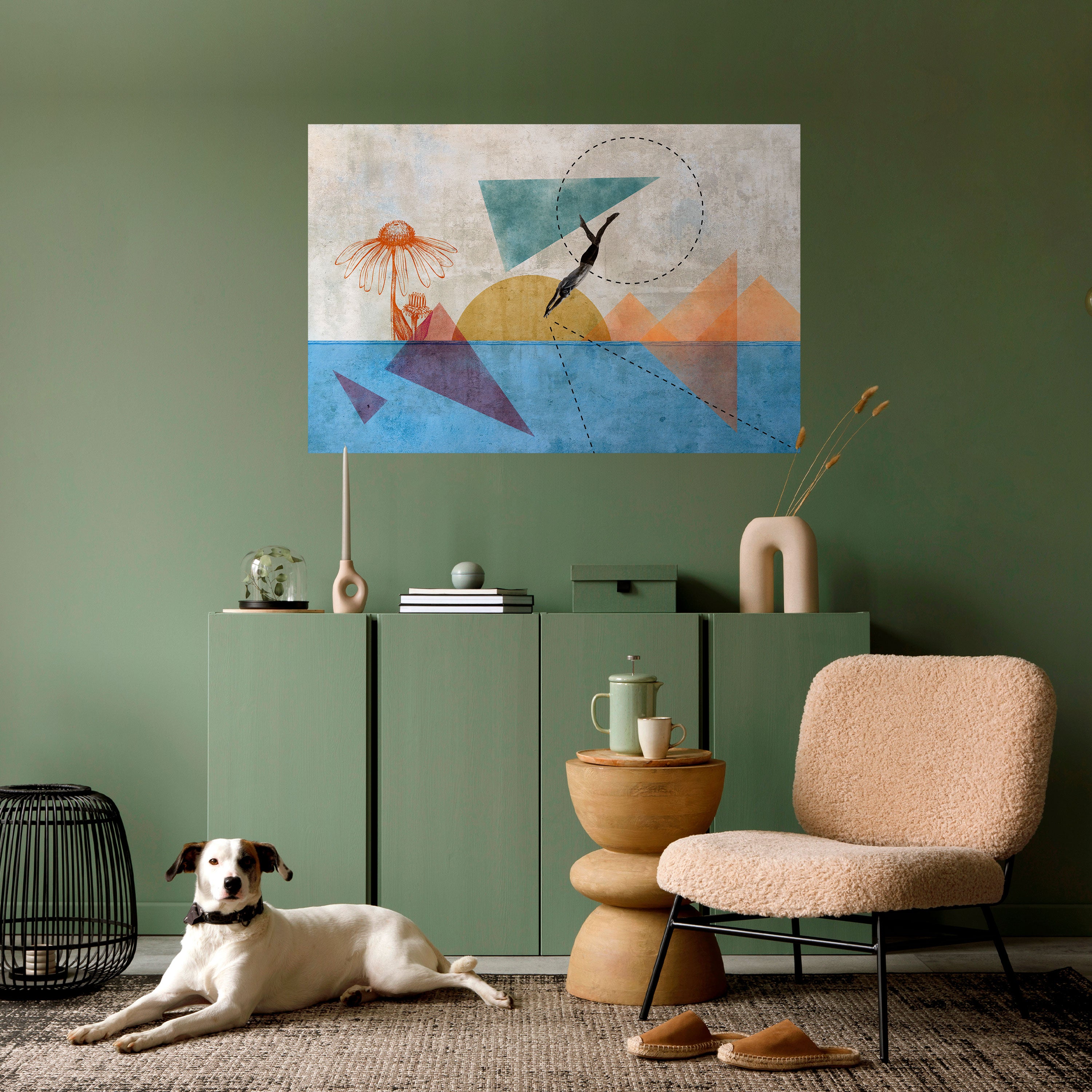 SALTA POR LAS FORMAS Póster horizontal despegable y adhesivo