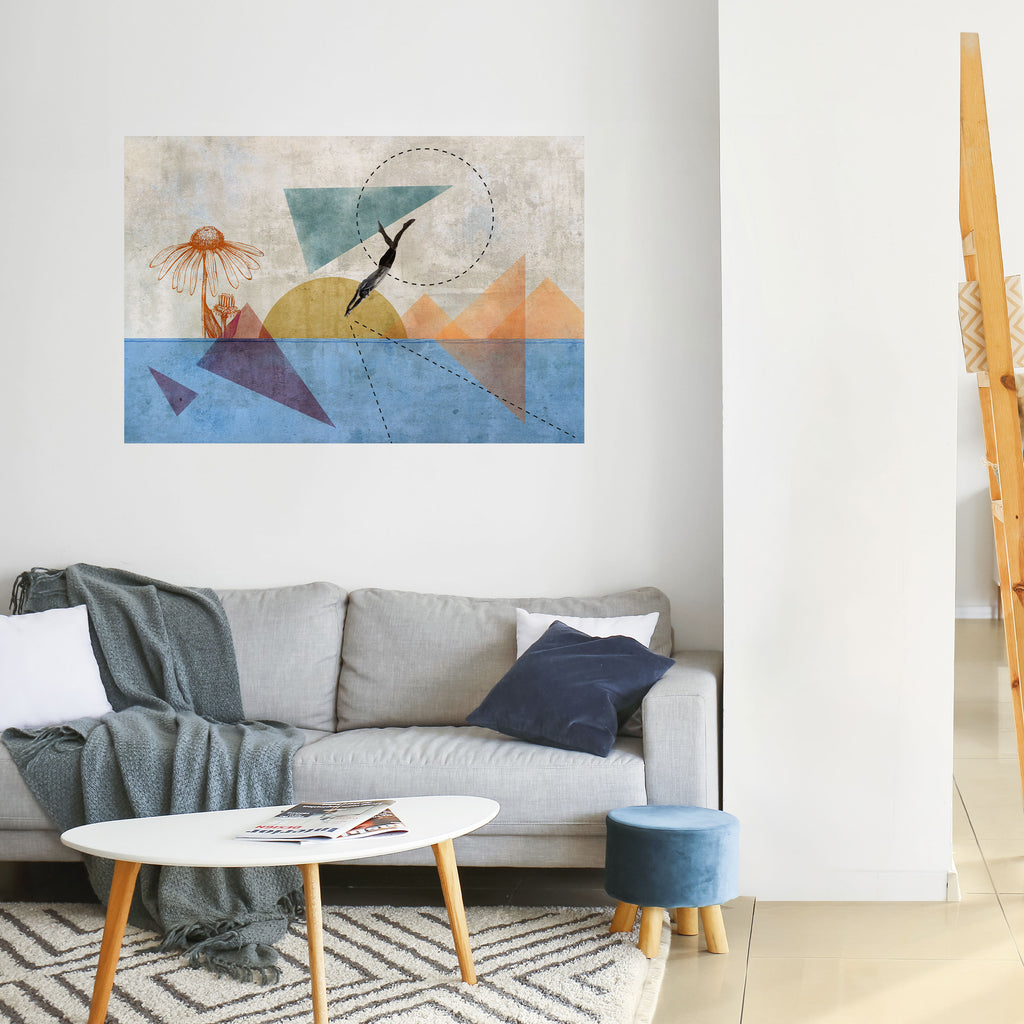 SALTA POR LAS FORMAS Póster horizontal despegable y adhesivo