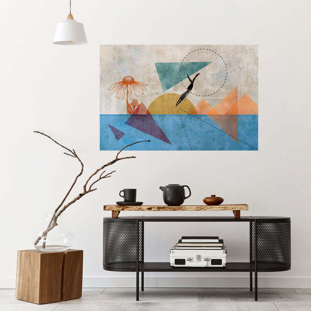 SALTA POR LAS FORMAS Póster horizontal despegable y adhesivo