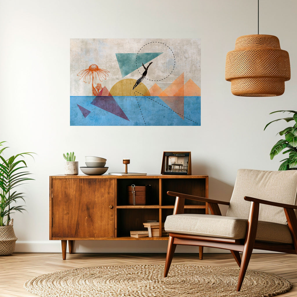 SALTA POR LAS FORMAS Póster horizontal despegable y adhesivo