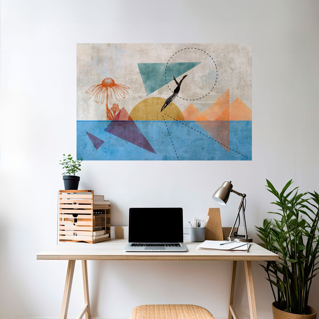 SALTA POR LAS FORMAS Póster horizontal despegable y adhesivo