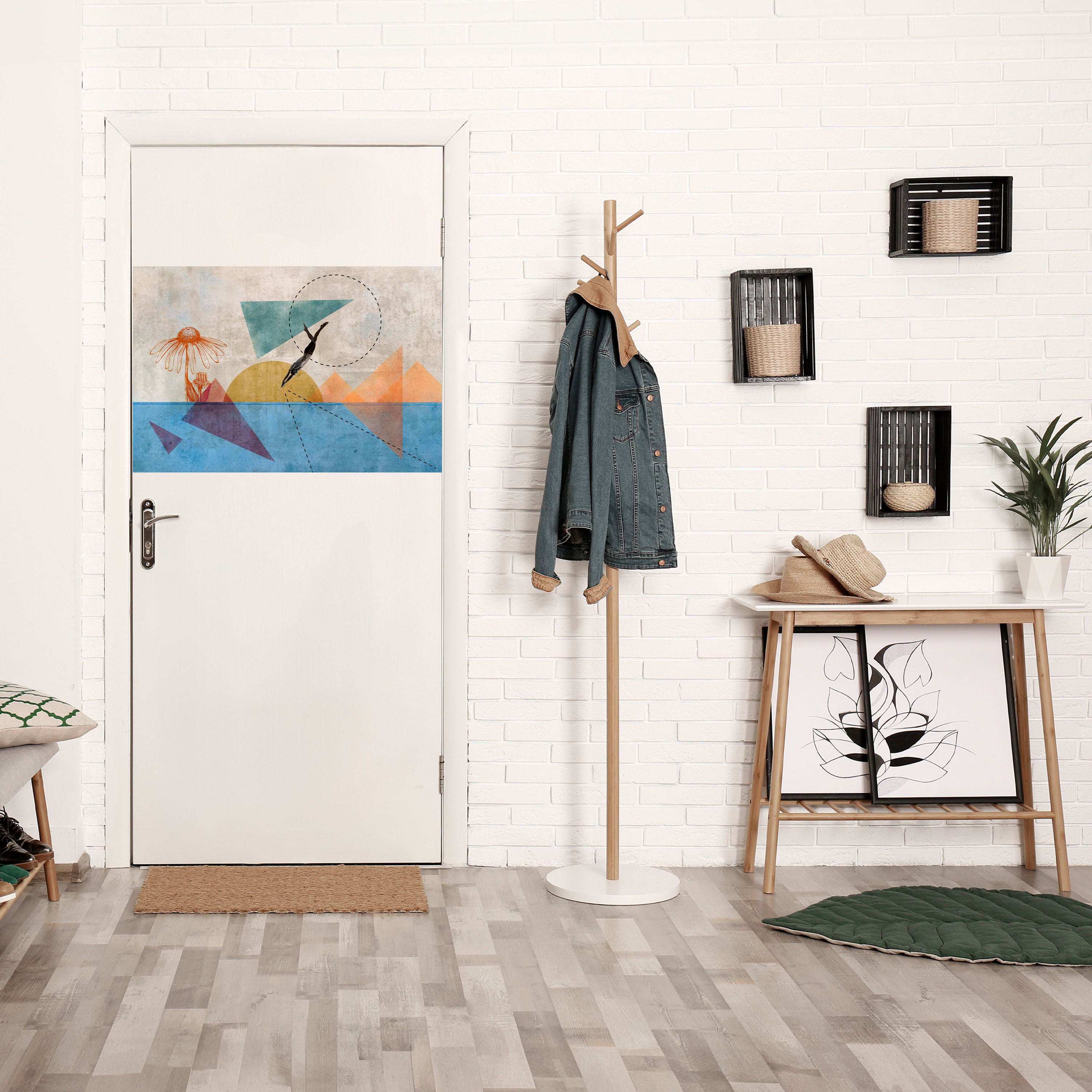 SALTA POR LAS FORMAS Póster horizontal despegable y adhesivo