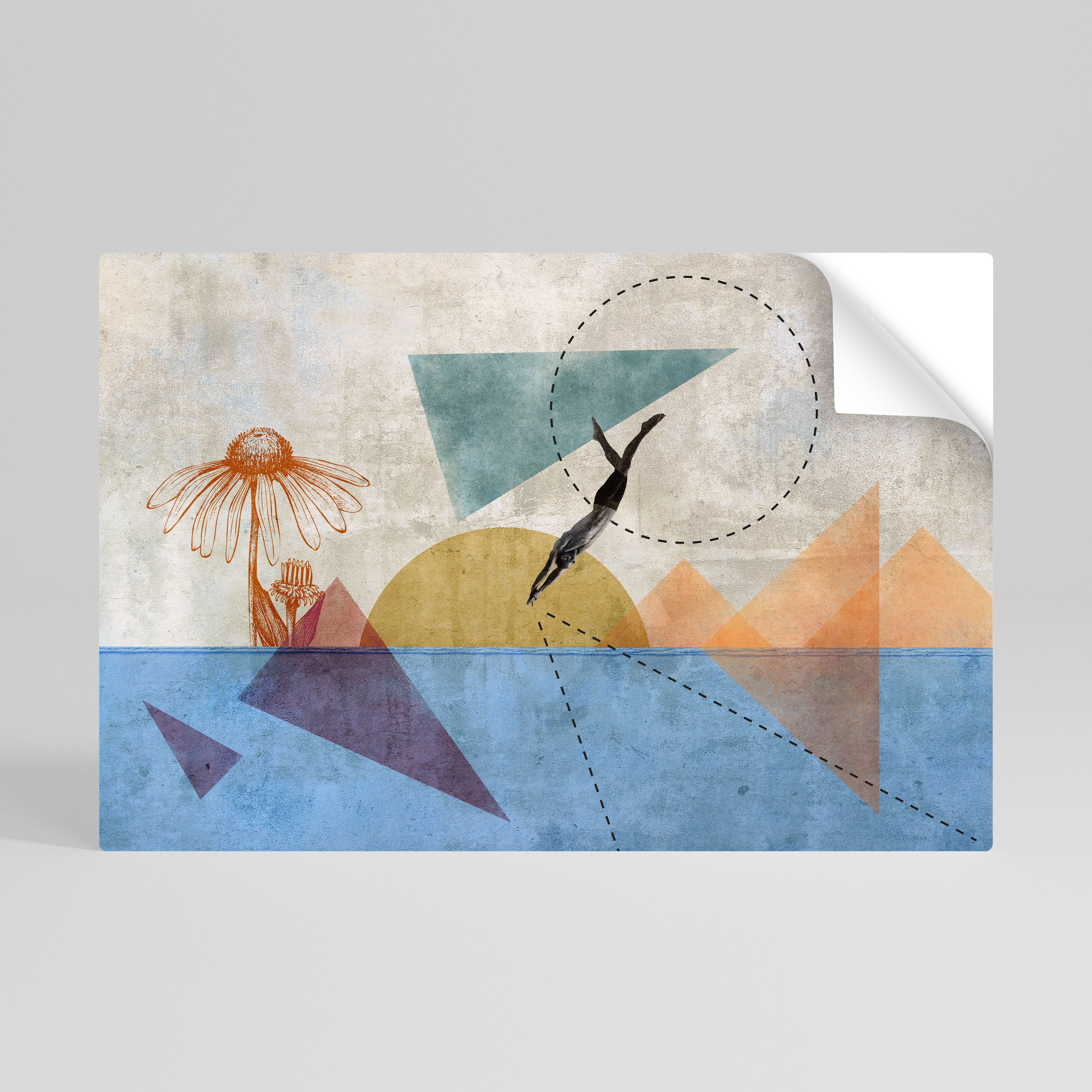 JUMP AROUND THE SHAPES Peel and Stick Horizontal Poster