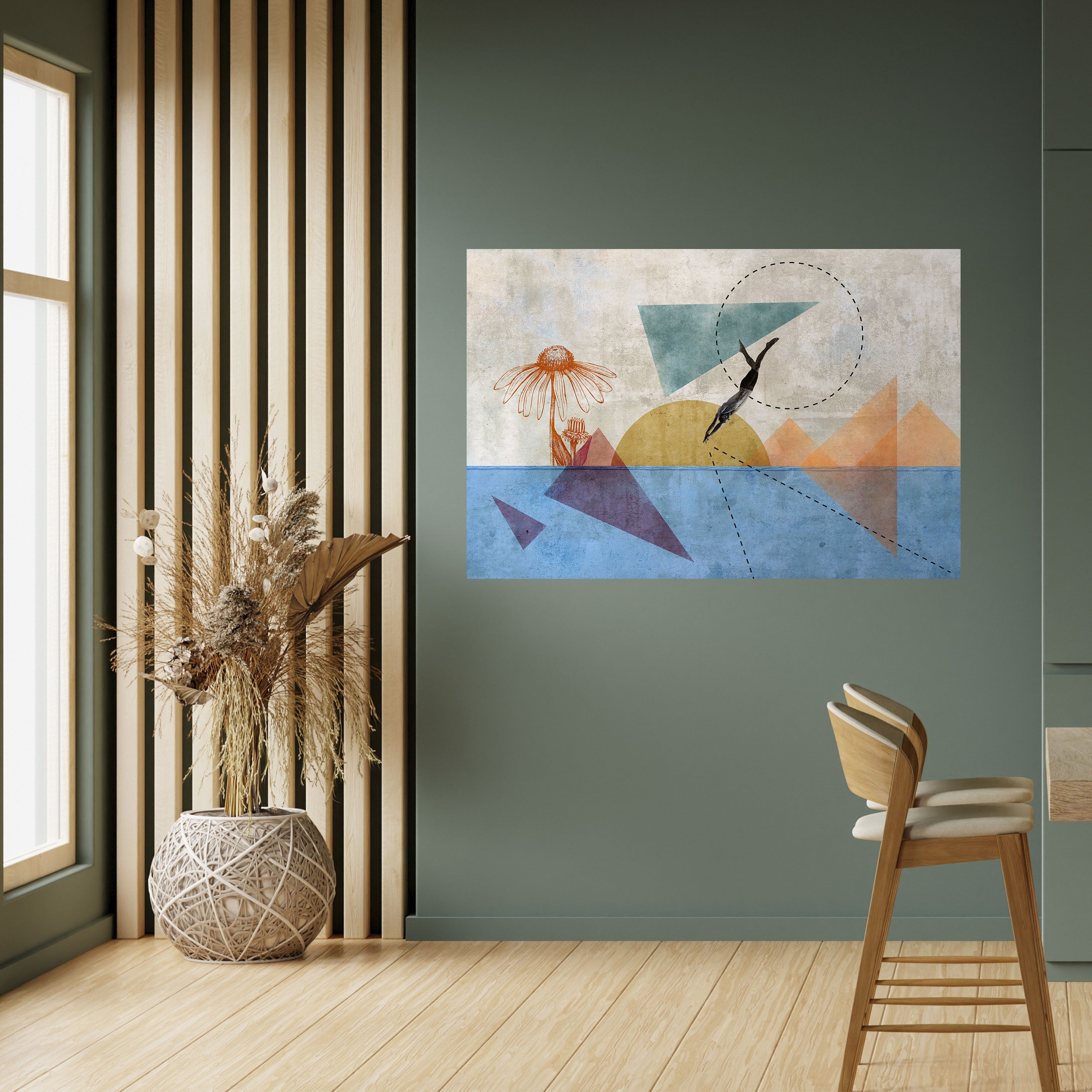 SALTA POR LAS FORMAS Póster horizontal despegable y adhesivo