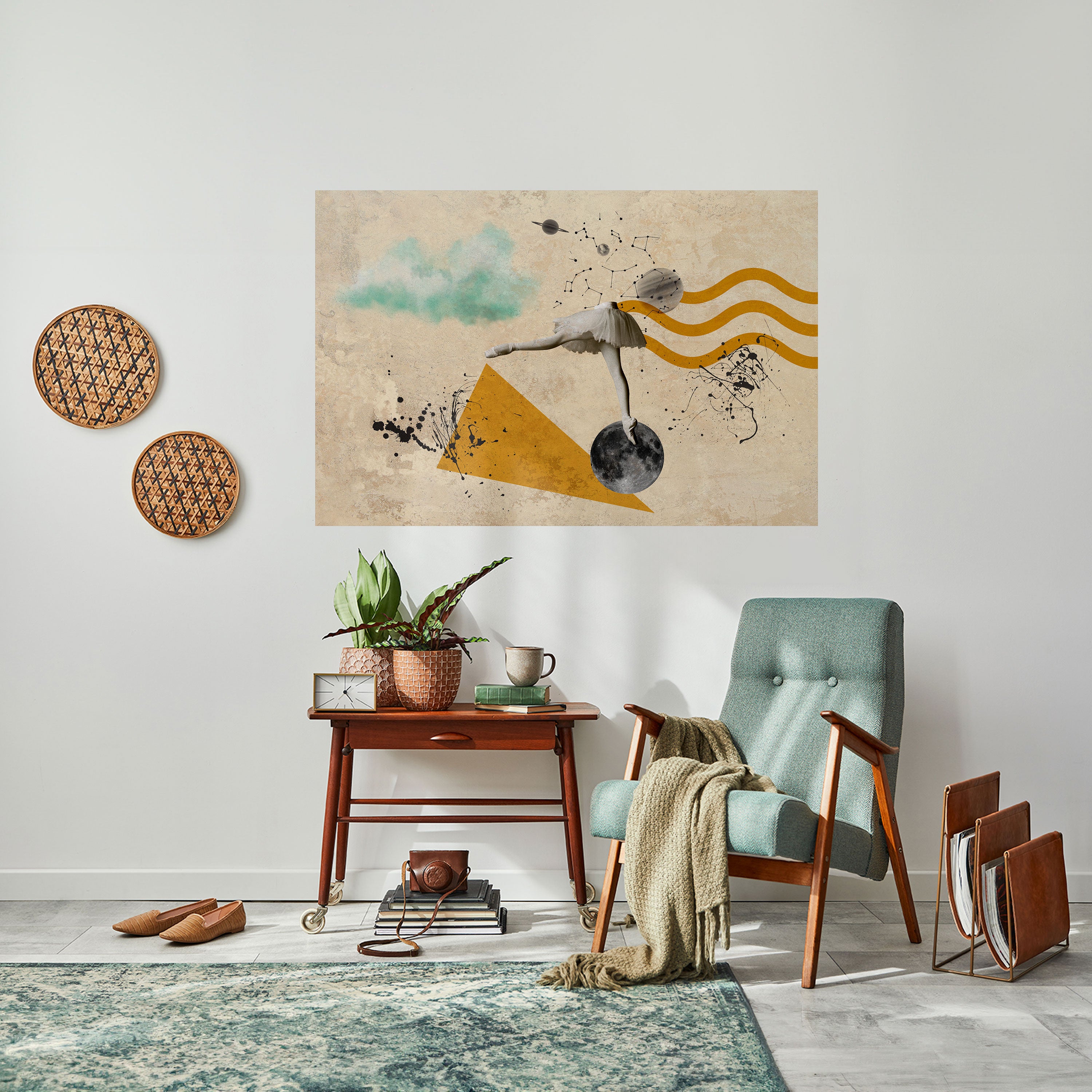 Póster horizontal autoadhesivo "FORMAS DE BAILARINA"