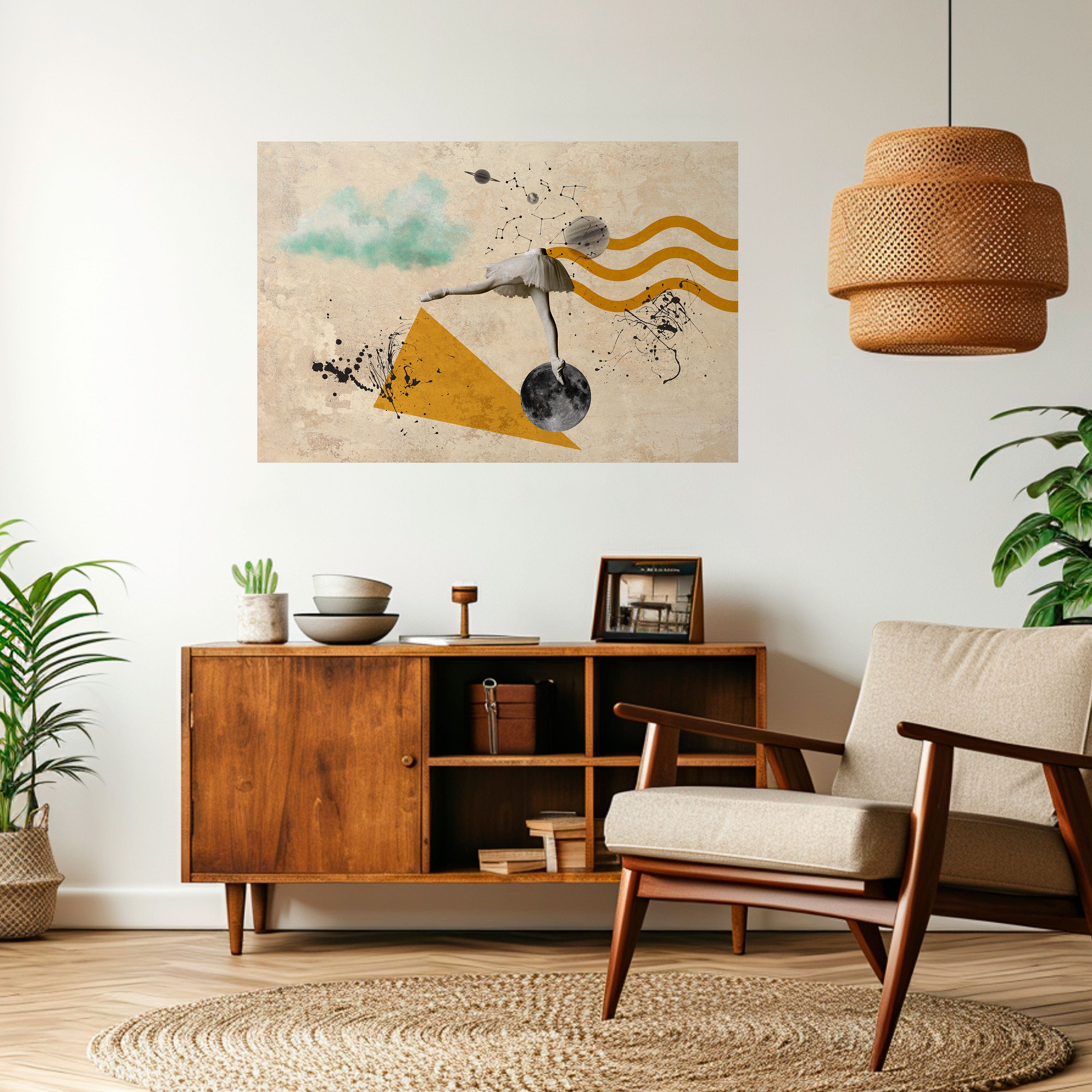 Póster horizontal autoadhesivo "FORMAS DE BAILARINA"