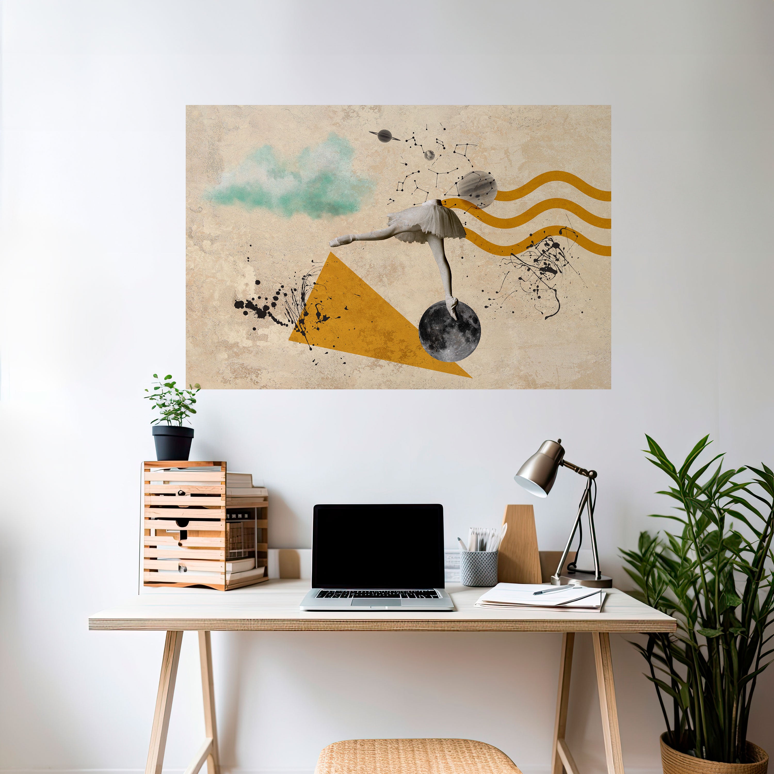 Póster horizontal autoadhesivo "FORMAS DE BAILARINA"