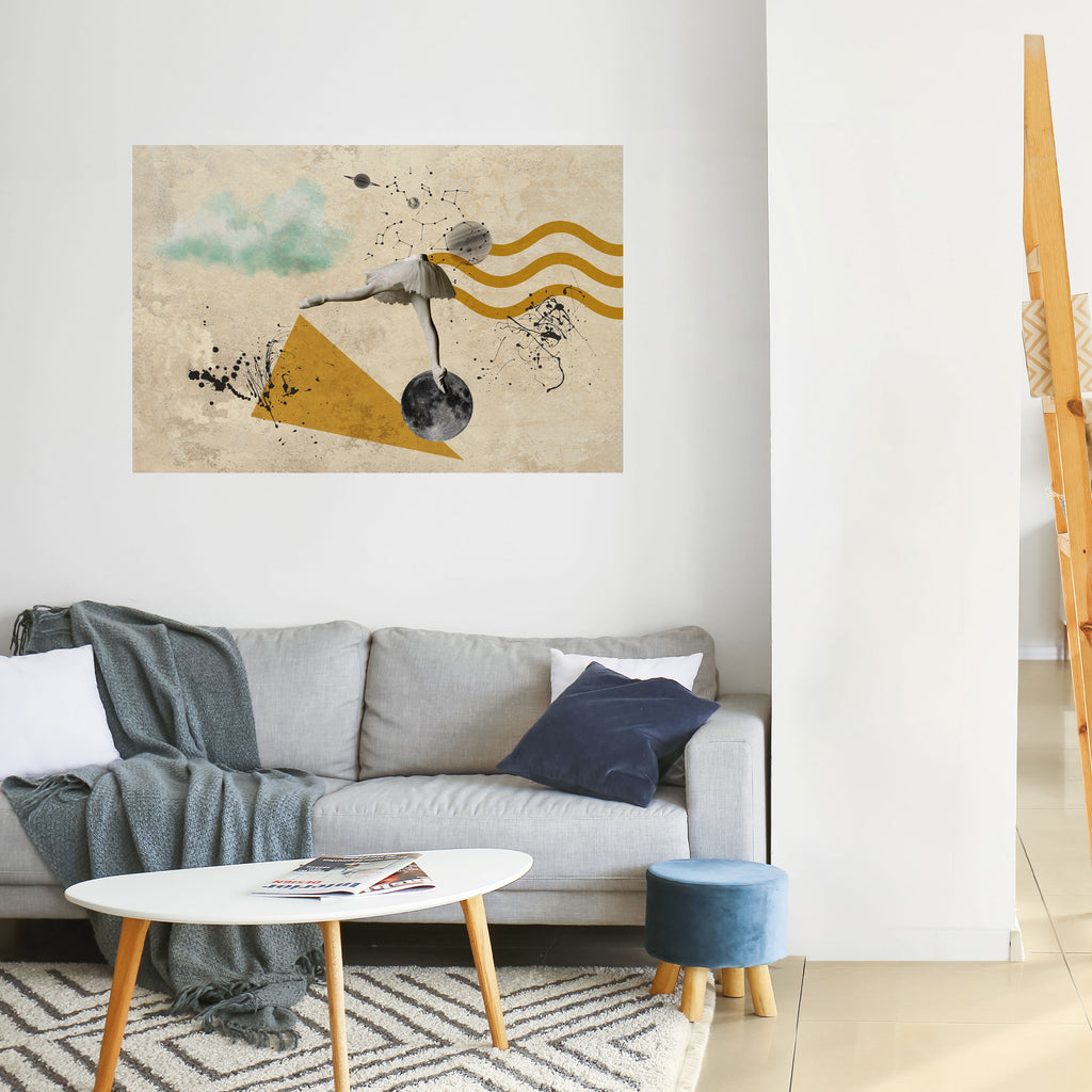 Póster horizontal autoadhesivo "FORMAS DE BAILARINA"