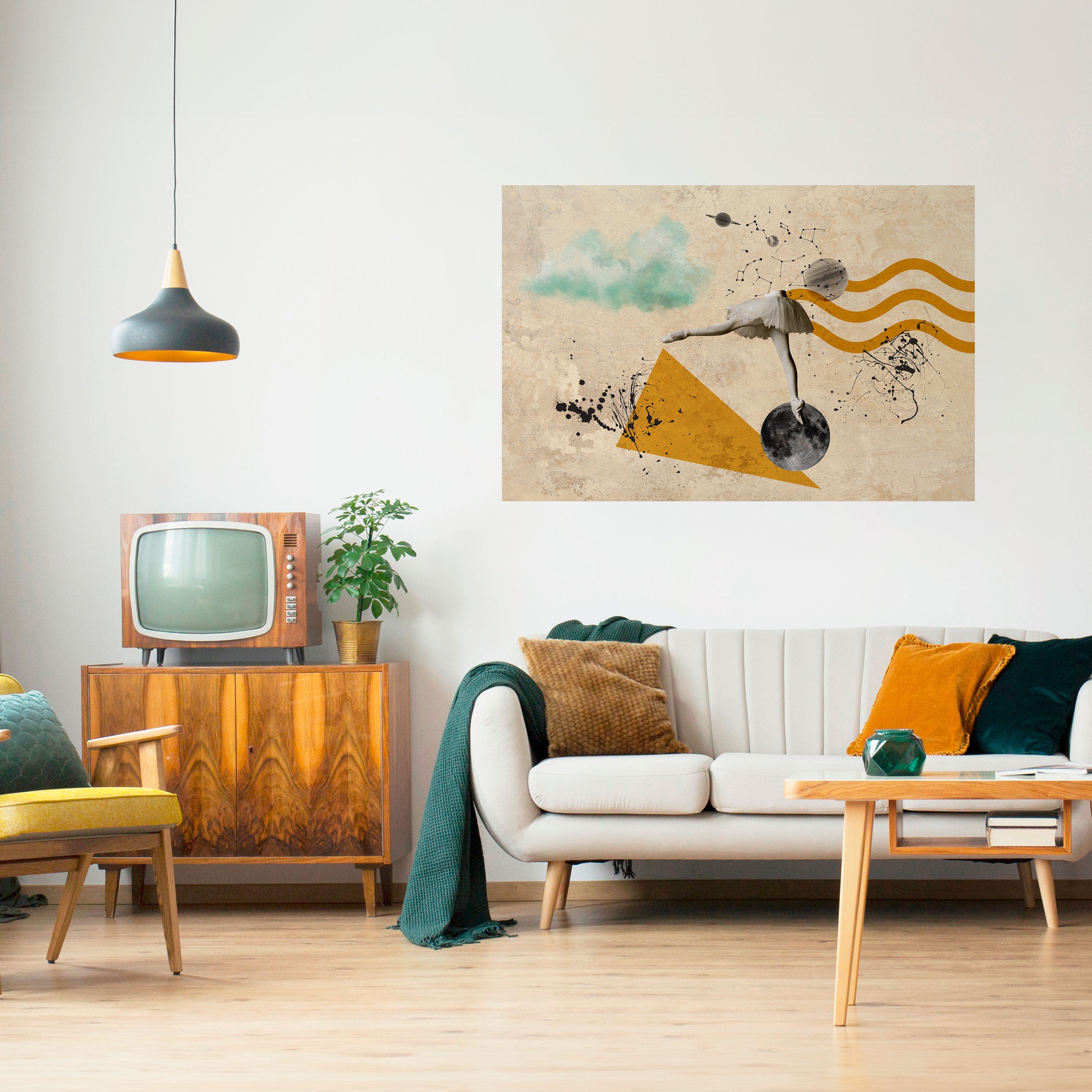 Póster horizontal autoadhesivo "FORMAS DE BAILARINA"