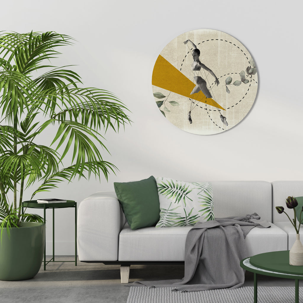 MOVIMIENTO DE TRIÁNGULOS Arte de pared redondo
