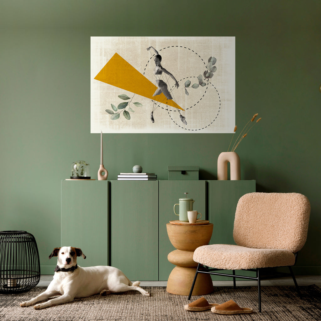 MOVIMIENTO DE TRIÁNGULOS Póster horizontal autoadhesivo