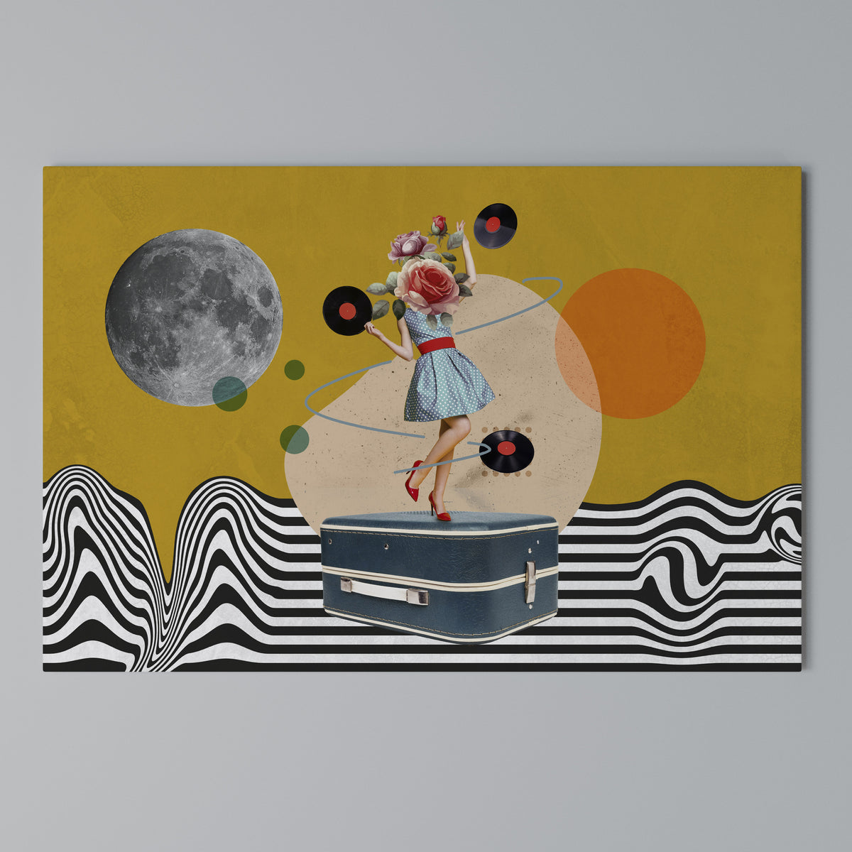 VINYL RETROSPECTION Cuadro en lienzo horizontal