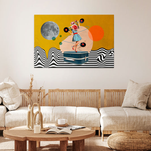 VINYL RETROSPECTION Cuadro en lienzo horizontal