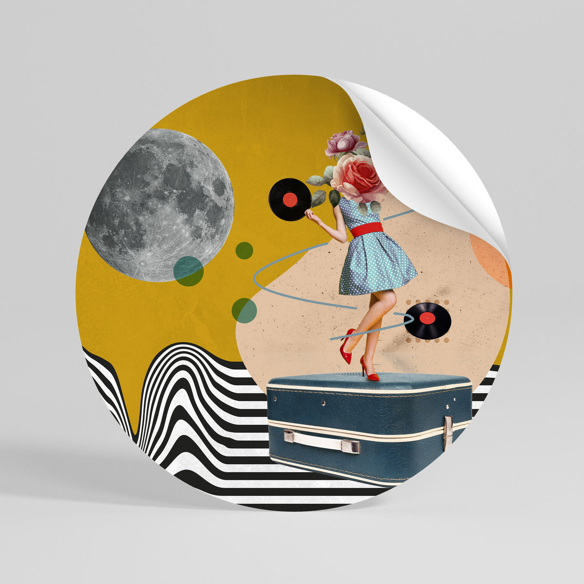 VINYL RETROSPECTION Vinilo adhesivo redondo