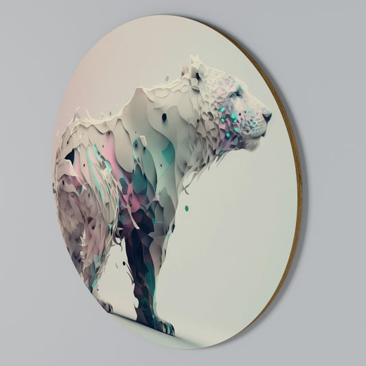 FUTURISTIC BEAR Arte de pared redondo