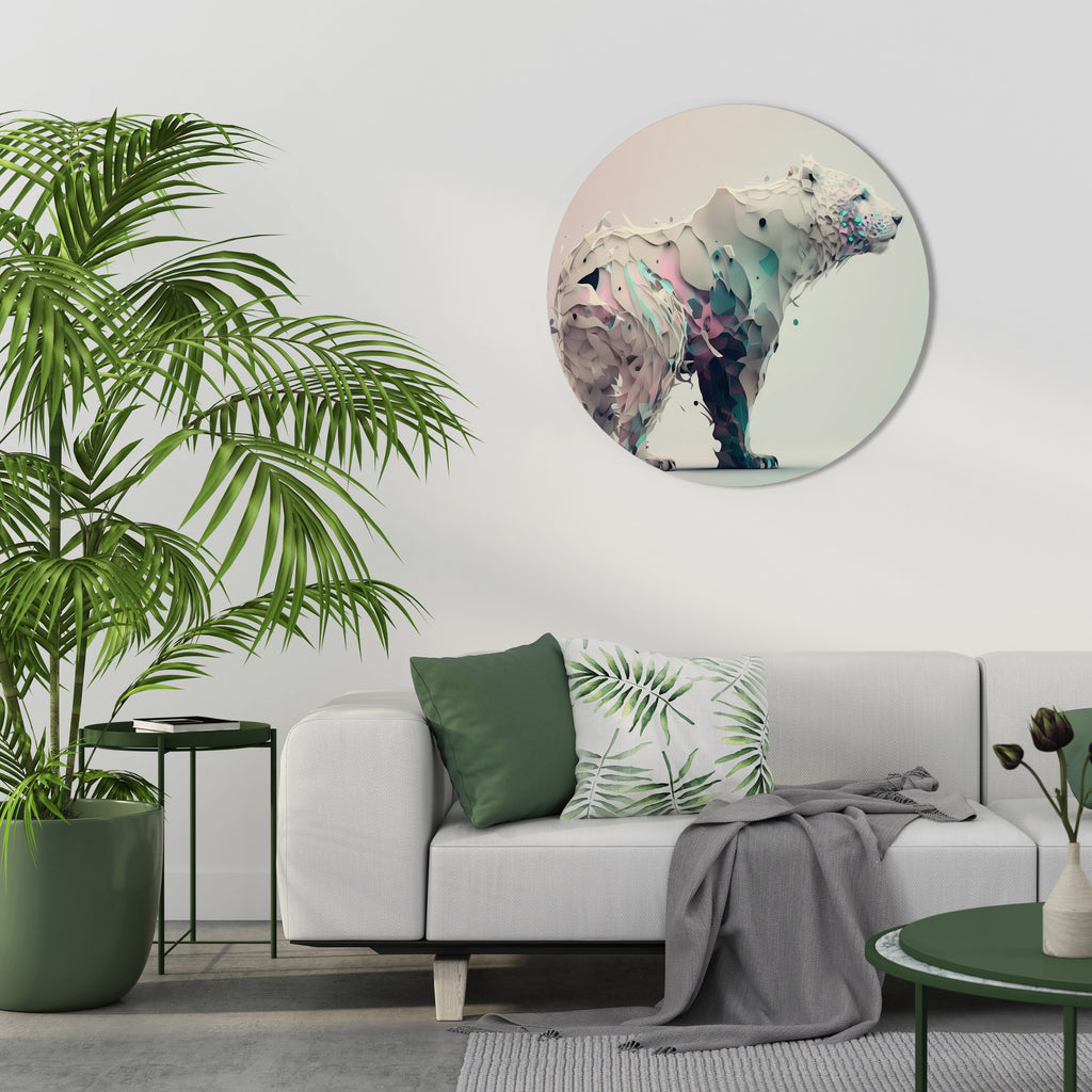Arte de pared redondo OSO FUTURISTA