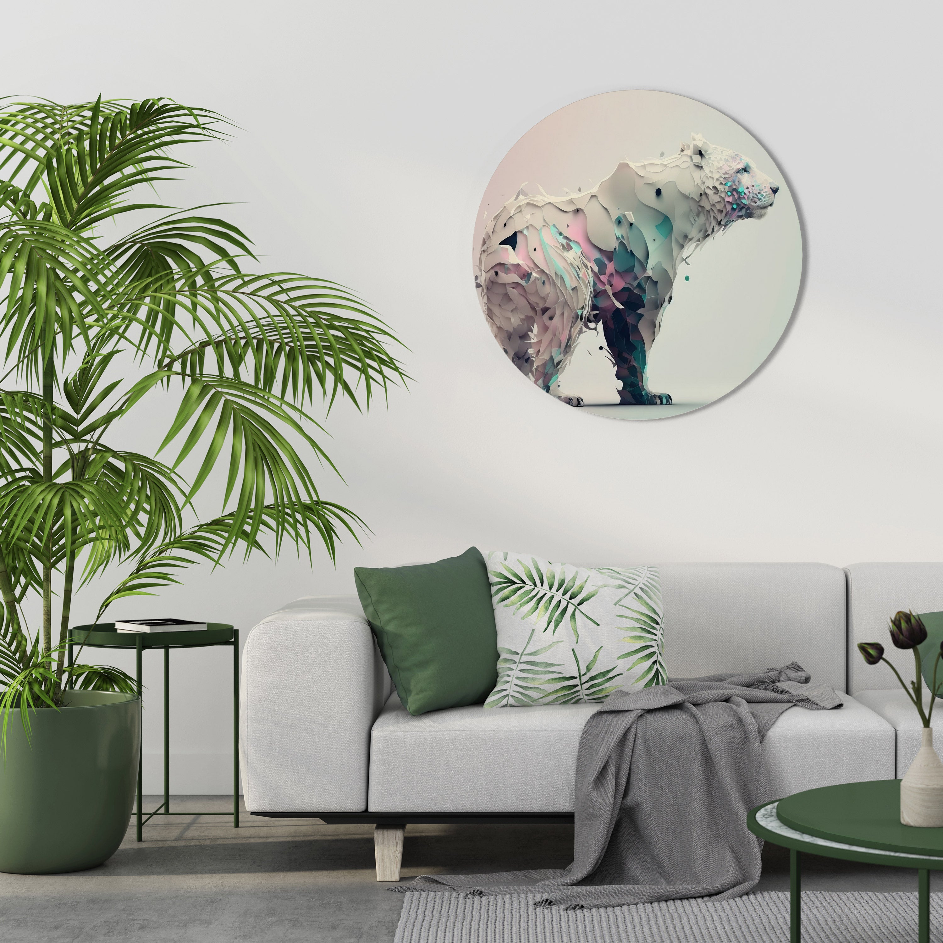 Arte de pared redondo OSO FUTURISTA