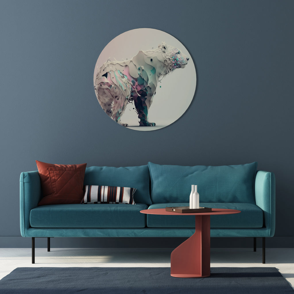 Arte de pared redondo OSO FUTURISTA