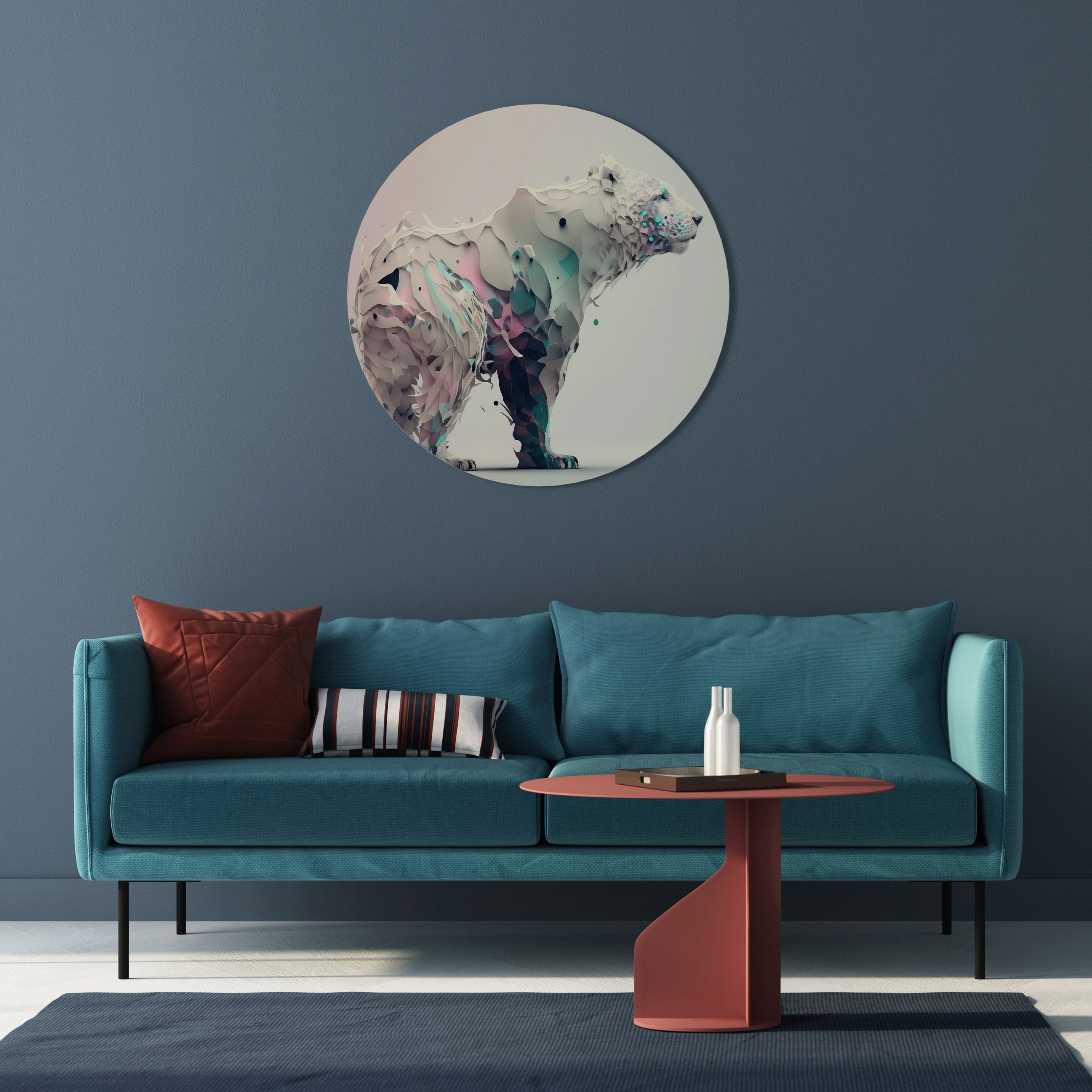 Arte de pared redondo OSO FUTURISTA