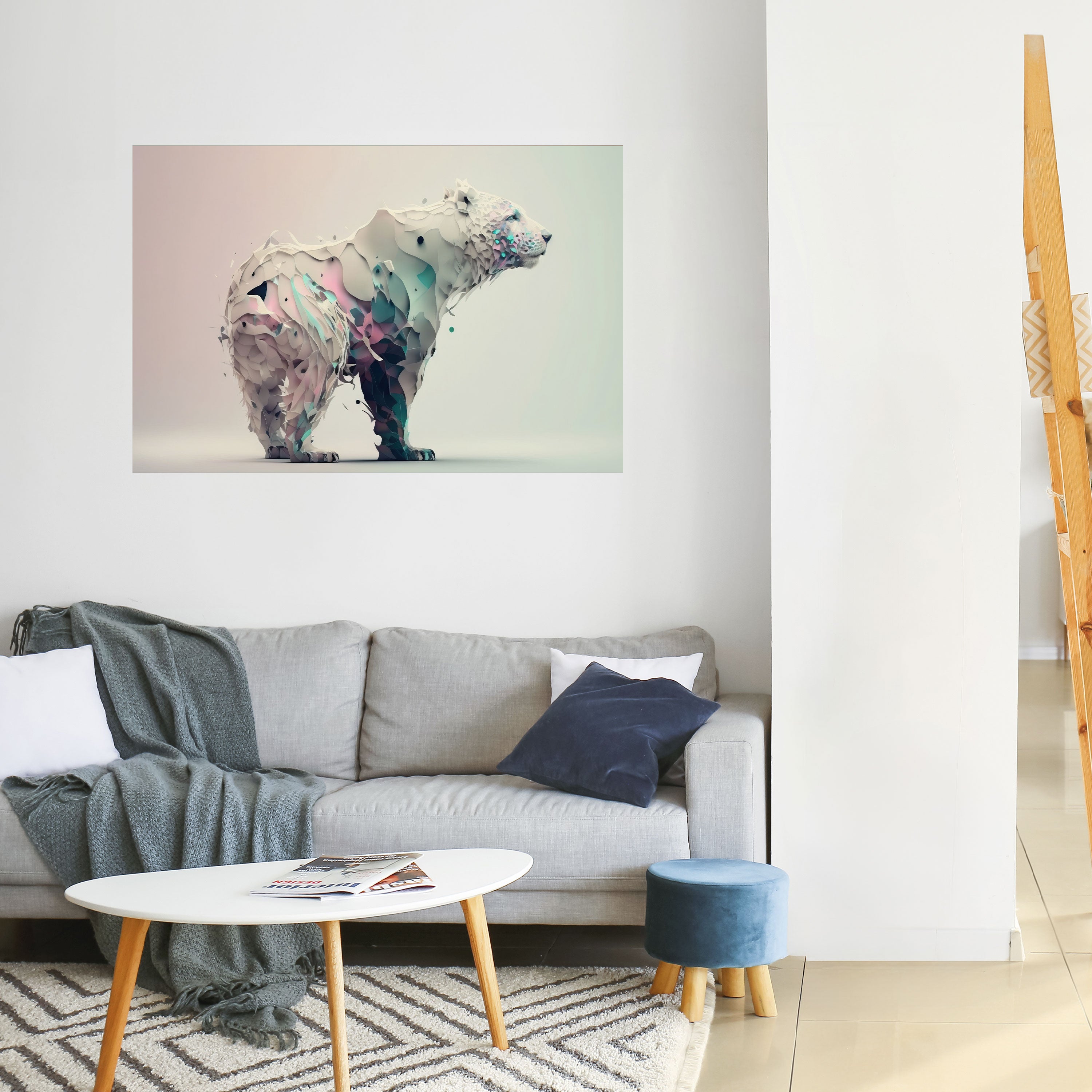 Póster horizontal autoadhesivo OSO FUTURISTA