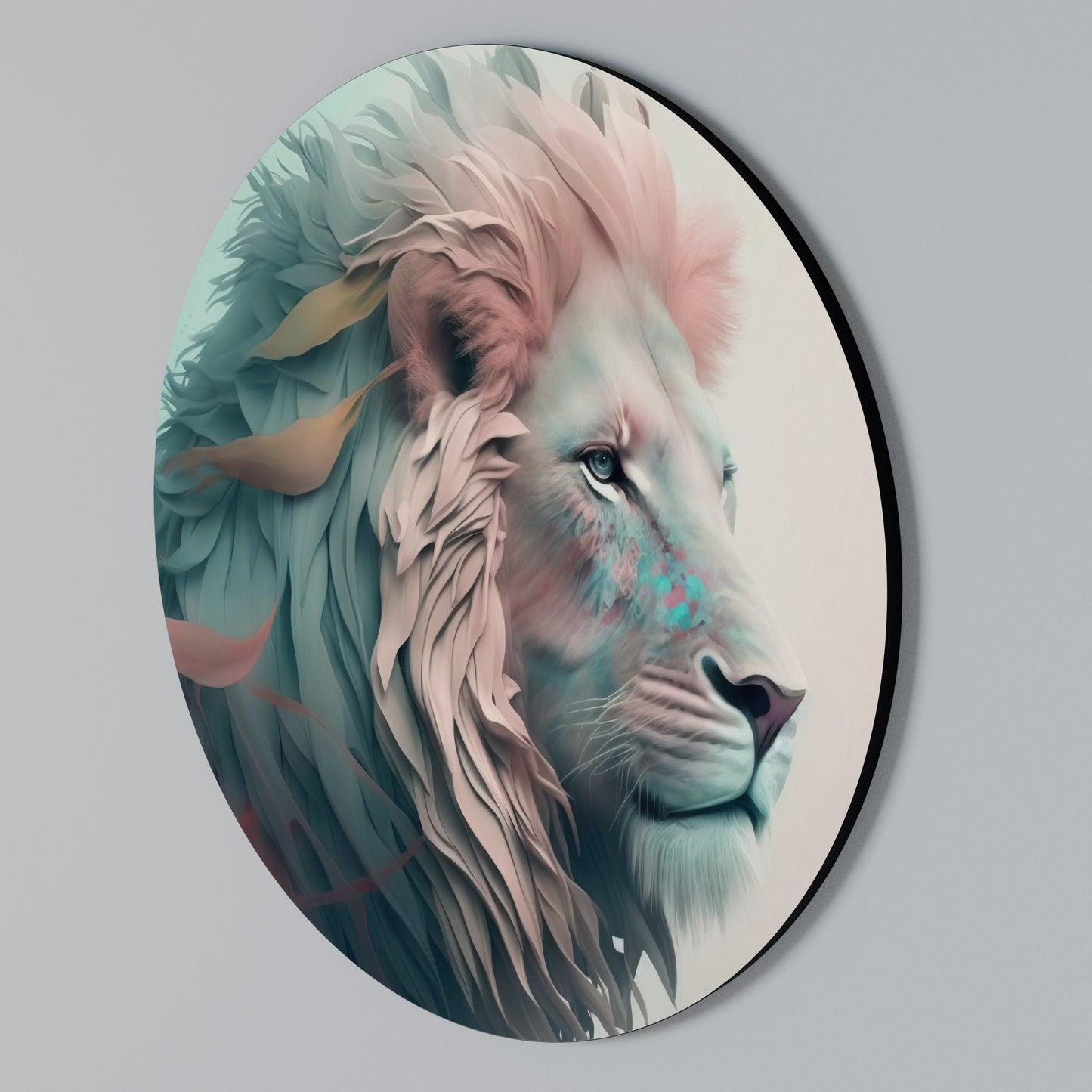 LUMINOUS LION MAJESTY Arte de pared redondo
