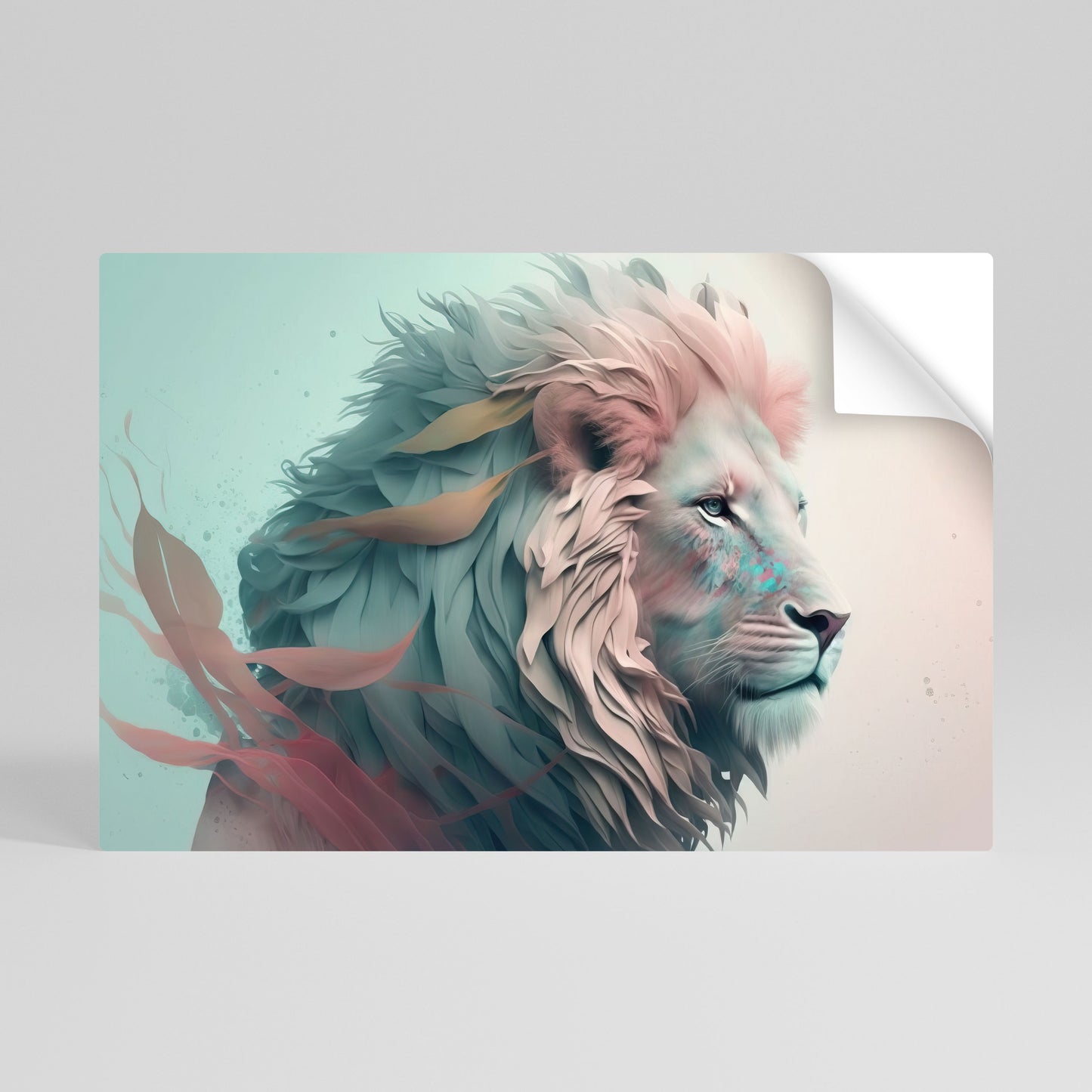 LUMINOUS LION MAJESTY Póster adhesivo horizontal