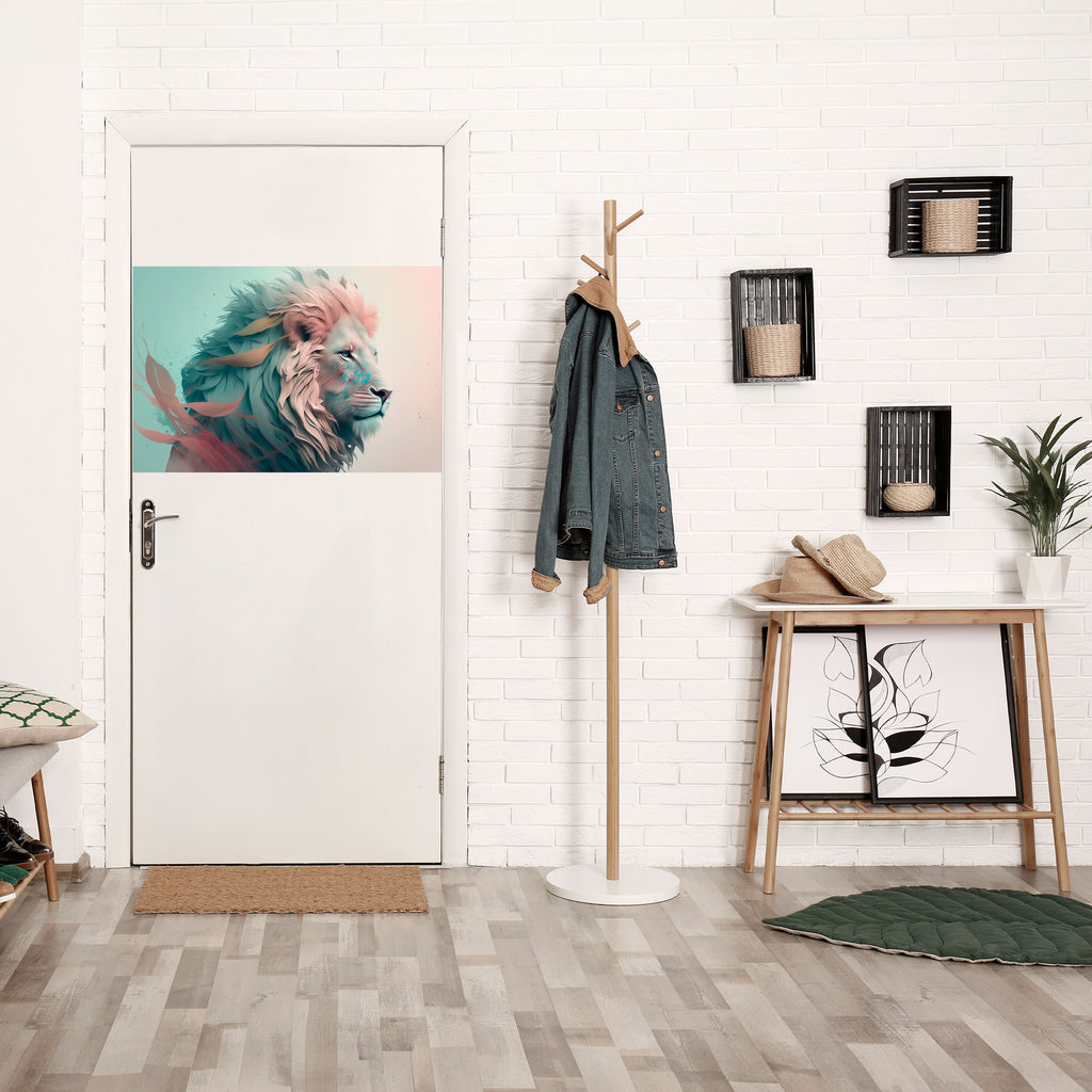 Póster horizontal autoadhesivo "LUMINOSO LEÓN MAJESTAD"