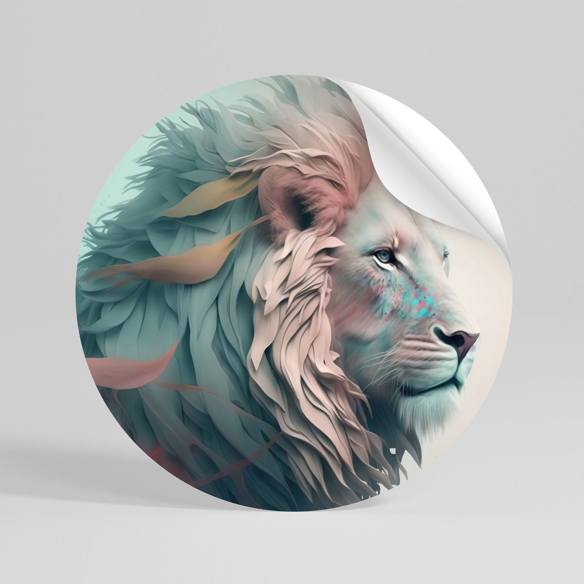 LUMINOUS LION MAJESTY Vinilo adhesivo redondo