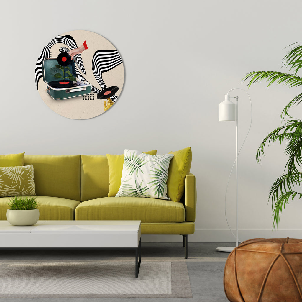 VARIACIÓN DE VINILO Arte de pared redondo